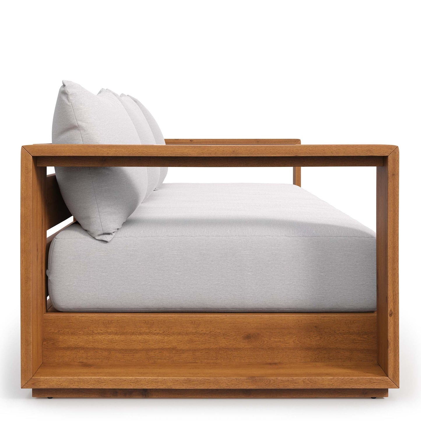 Tahoe Outdoor Patio Acacia Wood Sofa by Modway EEI-6784-NAT-LGR