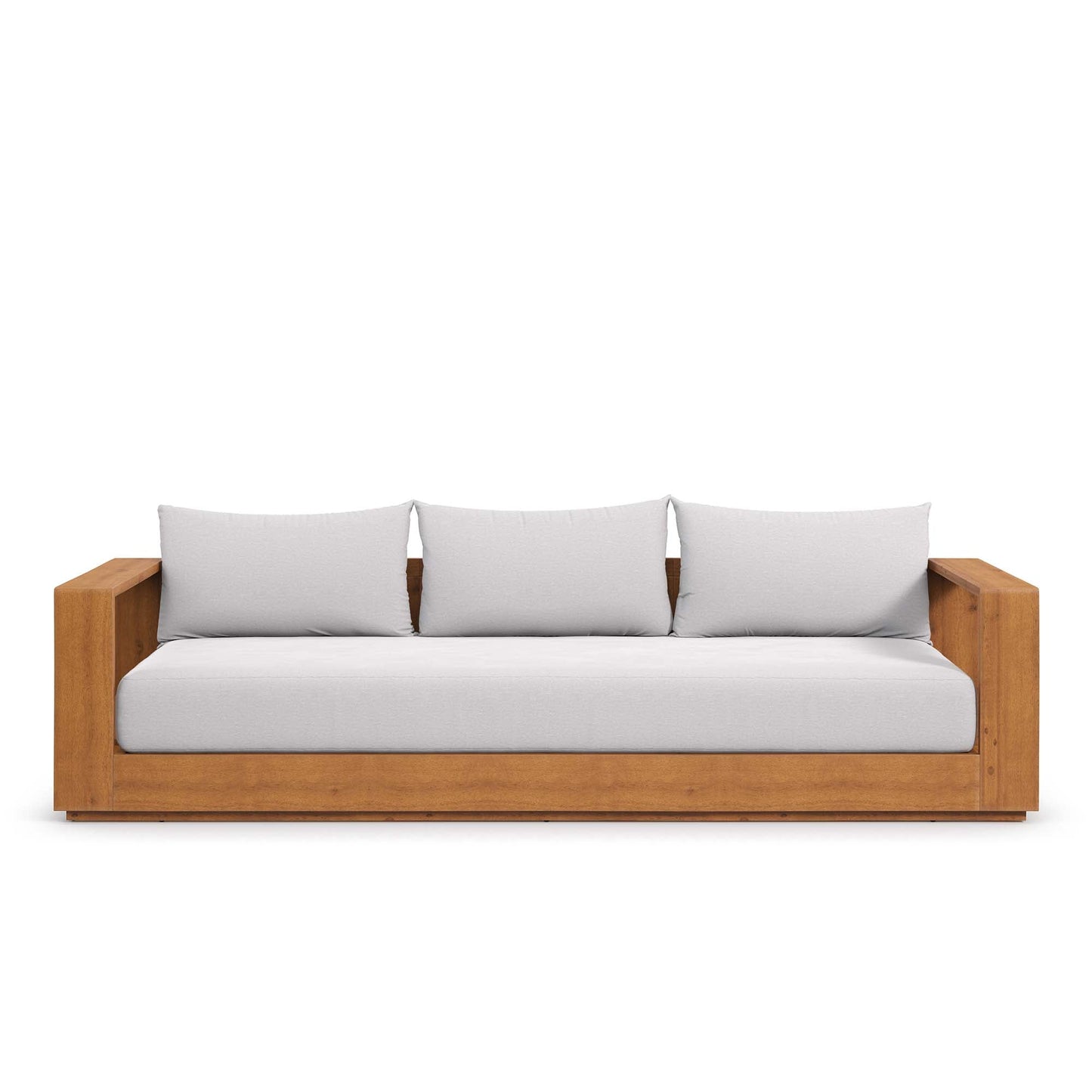 Tahoe Outdoor Patio Acacia Wood Sofa by Modway EEI-6784-NAT-LGR