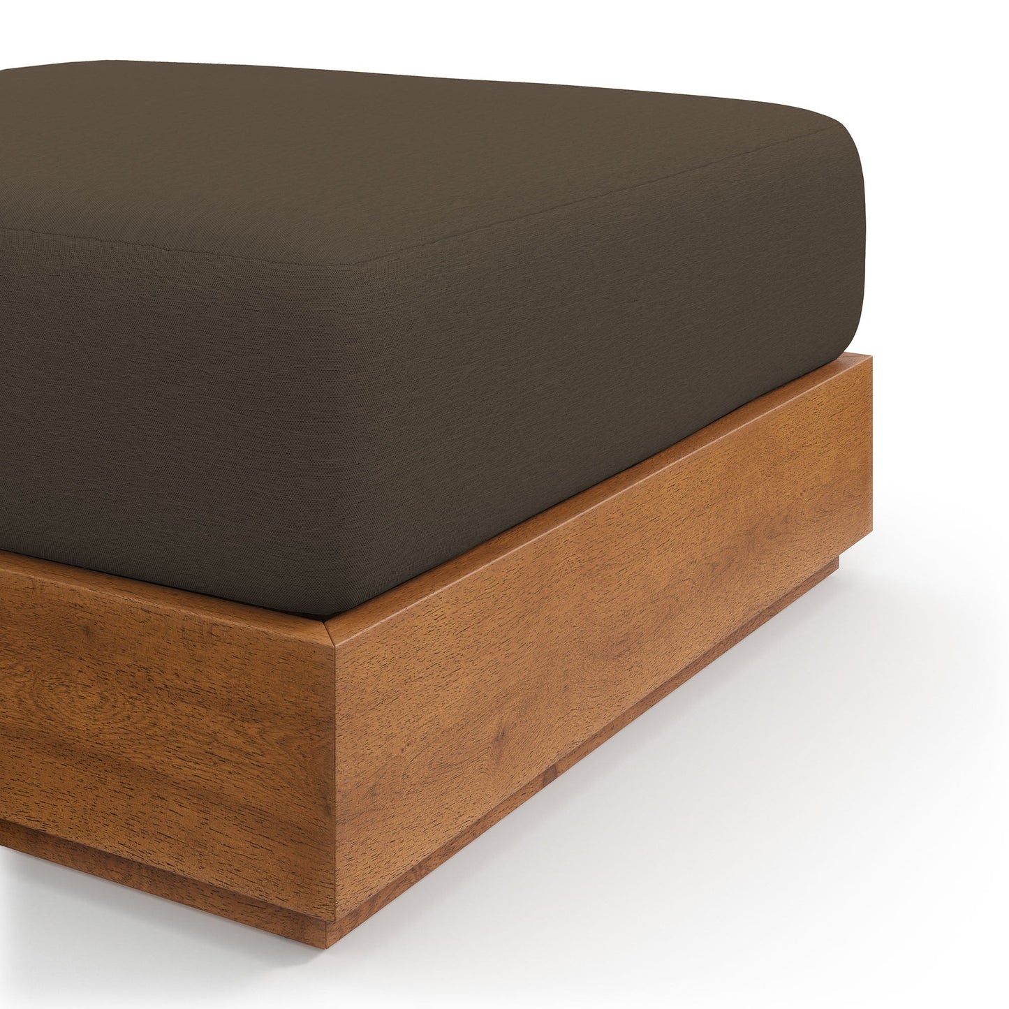 Tahoe Outdoor Patio Acacia Wood Ottoman by Modway EEI-6785-NAT-COA