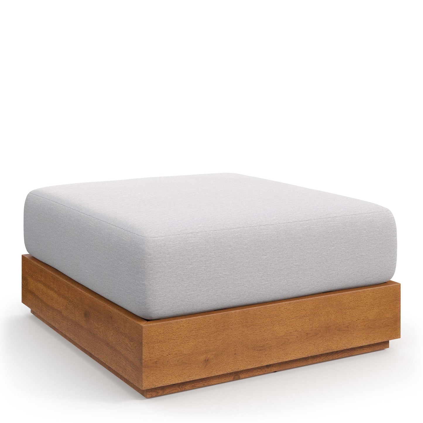 Tahoe Outdoor Patio Acacia Wood Ottoman by Modway EEI-6785-NAT-LGR