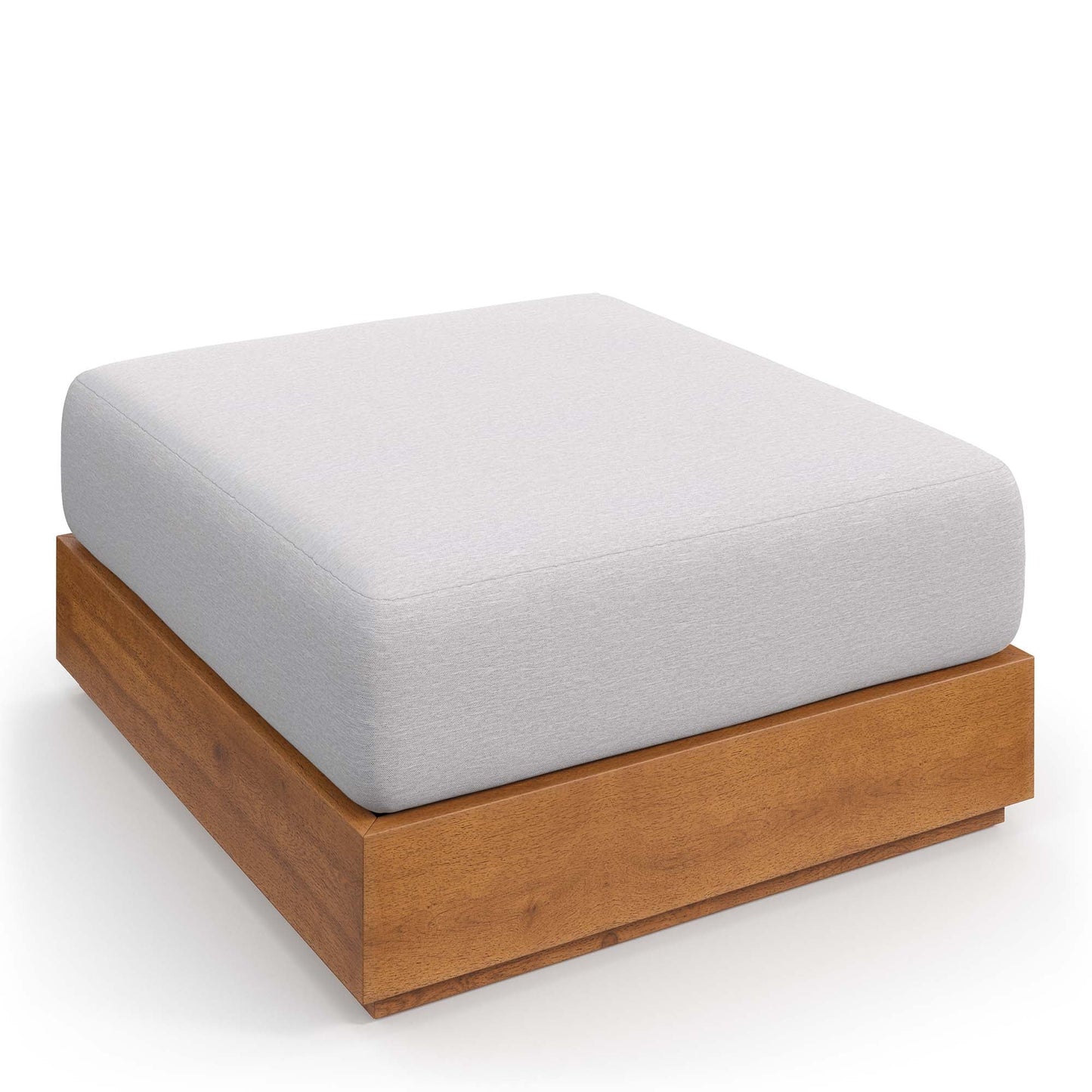 Tahoe Outdoor Patio Acacia Wood Ottoman by Modway EEI-6785-NAT-LGR