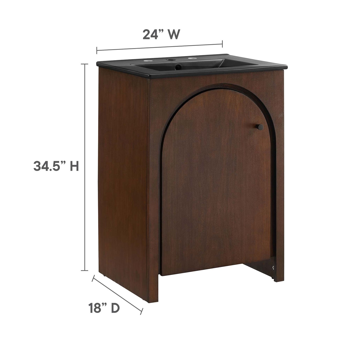 Appia 24" Bathroom Vanity by Modway EEI-6789-WAL-BLK