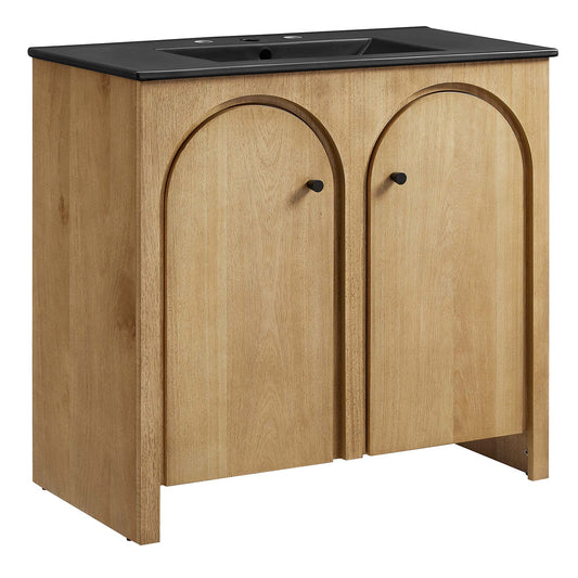 Appia 36" Bathroom Vanity by Modway EEI-6791-OAK-BLK