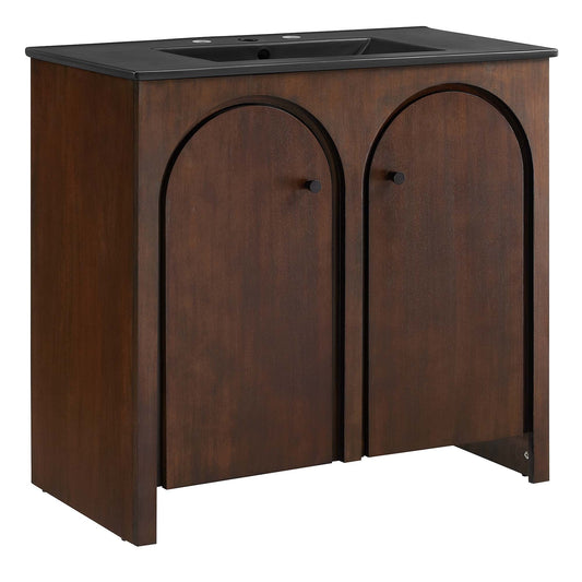 Appia 36" Bathroom Vanity by Modway EEI-6791-WAL-BLK