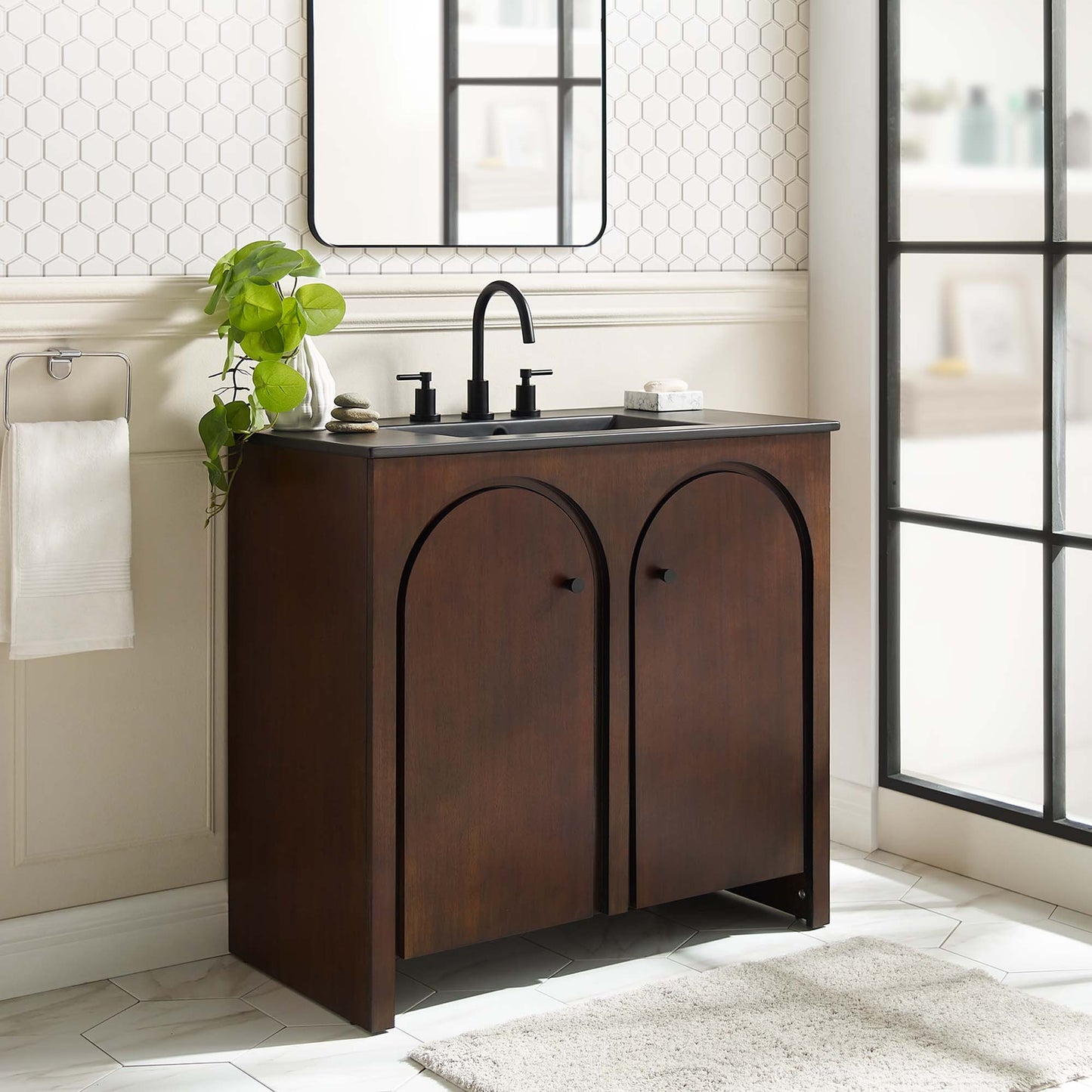 Appia 36" Bathroom Vanity by Modway EEI-6791-WAL-BLK