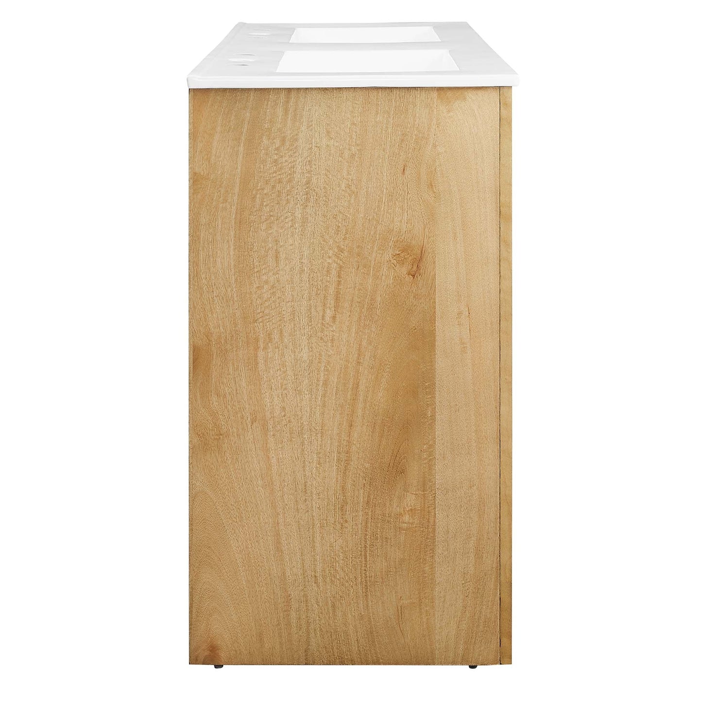 Appia 48" Double Sink Bathroom Vanity by Modway EEI-6792-OAK-WHI