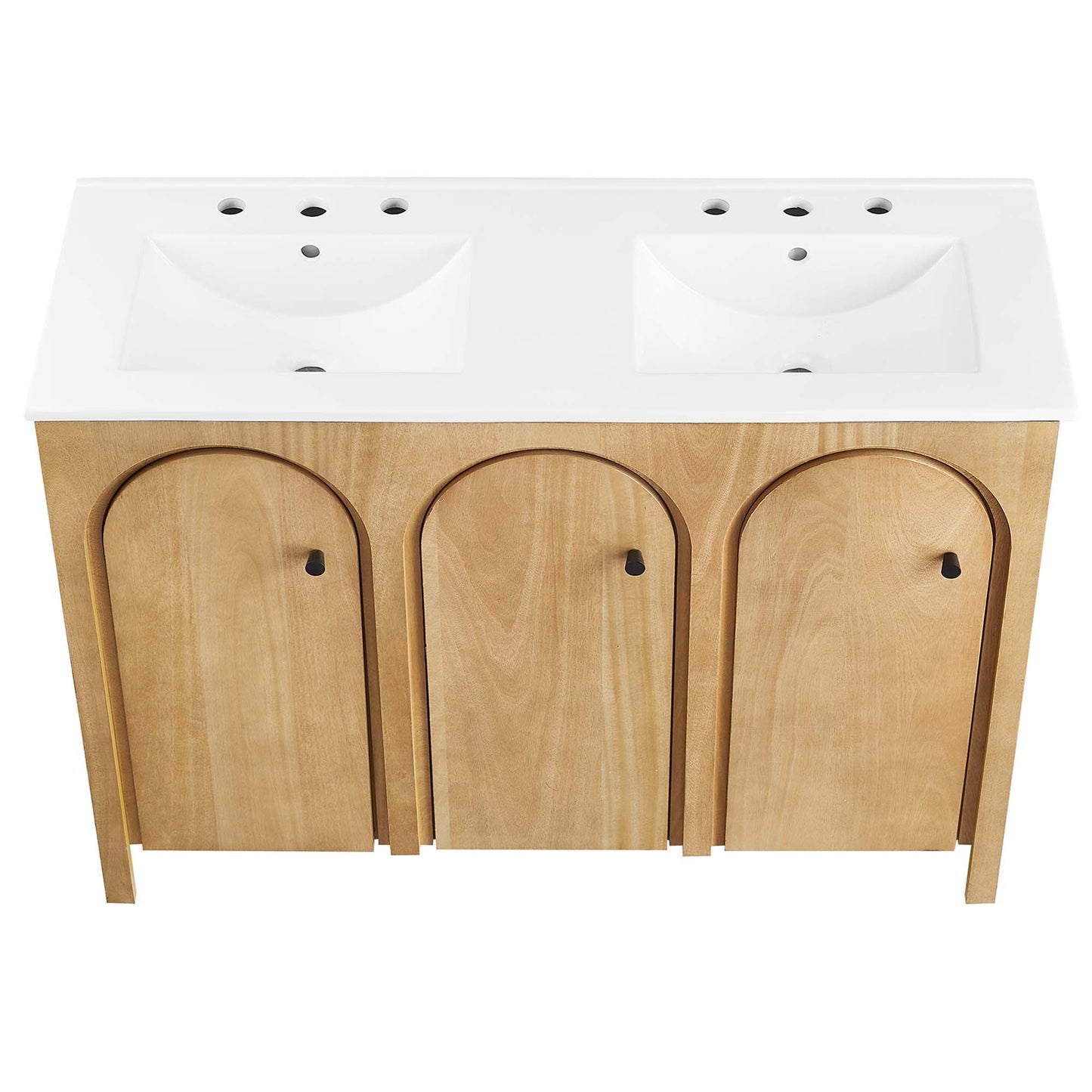 Appia 48" Double Sink Bathroom Vanity by Modway EEI-6792-OAK-WHI