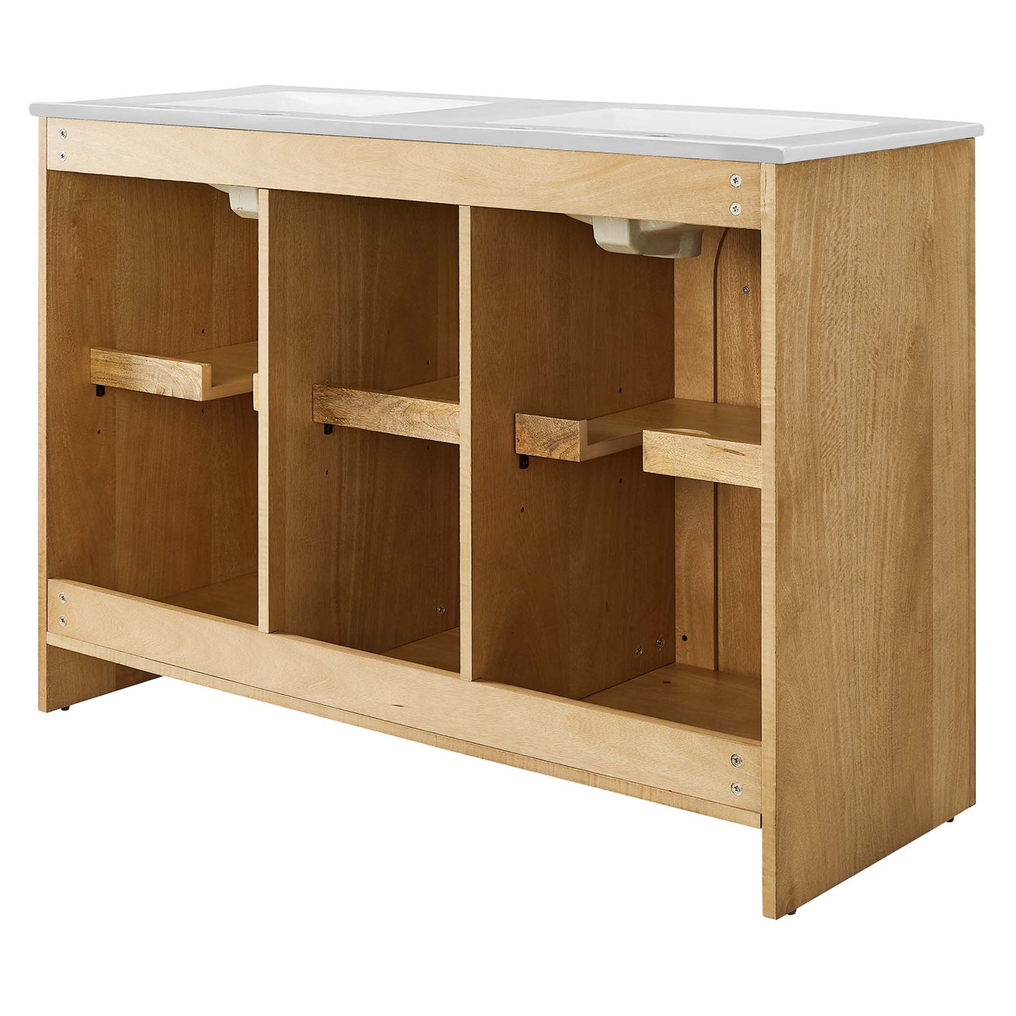 Appia 48" Double Sink Bathroom Vanity by Modway EEI-6792-OAK-WHI