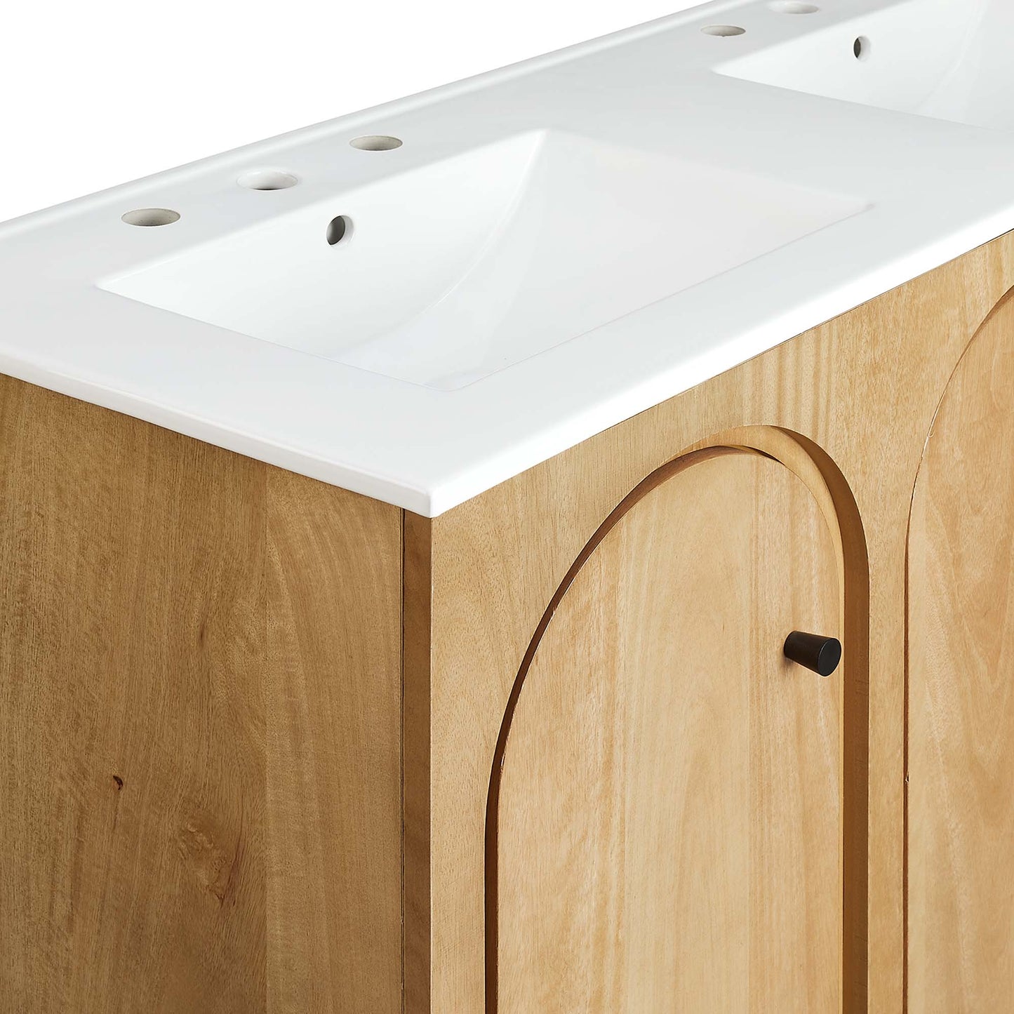 Appia 48" Double Sink Bathroom Vanity by Modway EEI-6792-OAK-WHI
