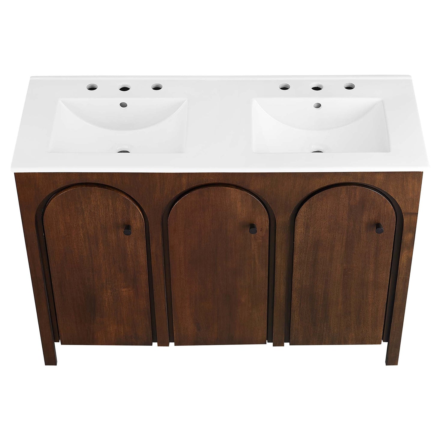 Appia 48" Double Sink Bathroom Vanity by Modway EEI-6792-WAL-WHI