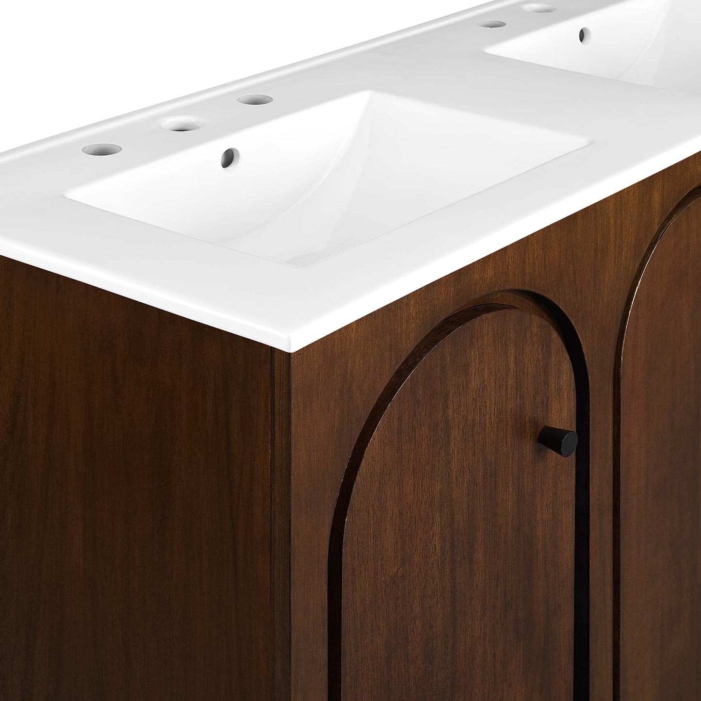 Appia 48" Double Sink Bathroom Vanity by Modway EEI-6792-WAL-WHI