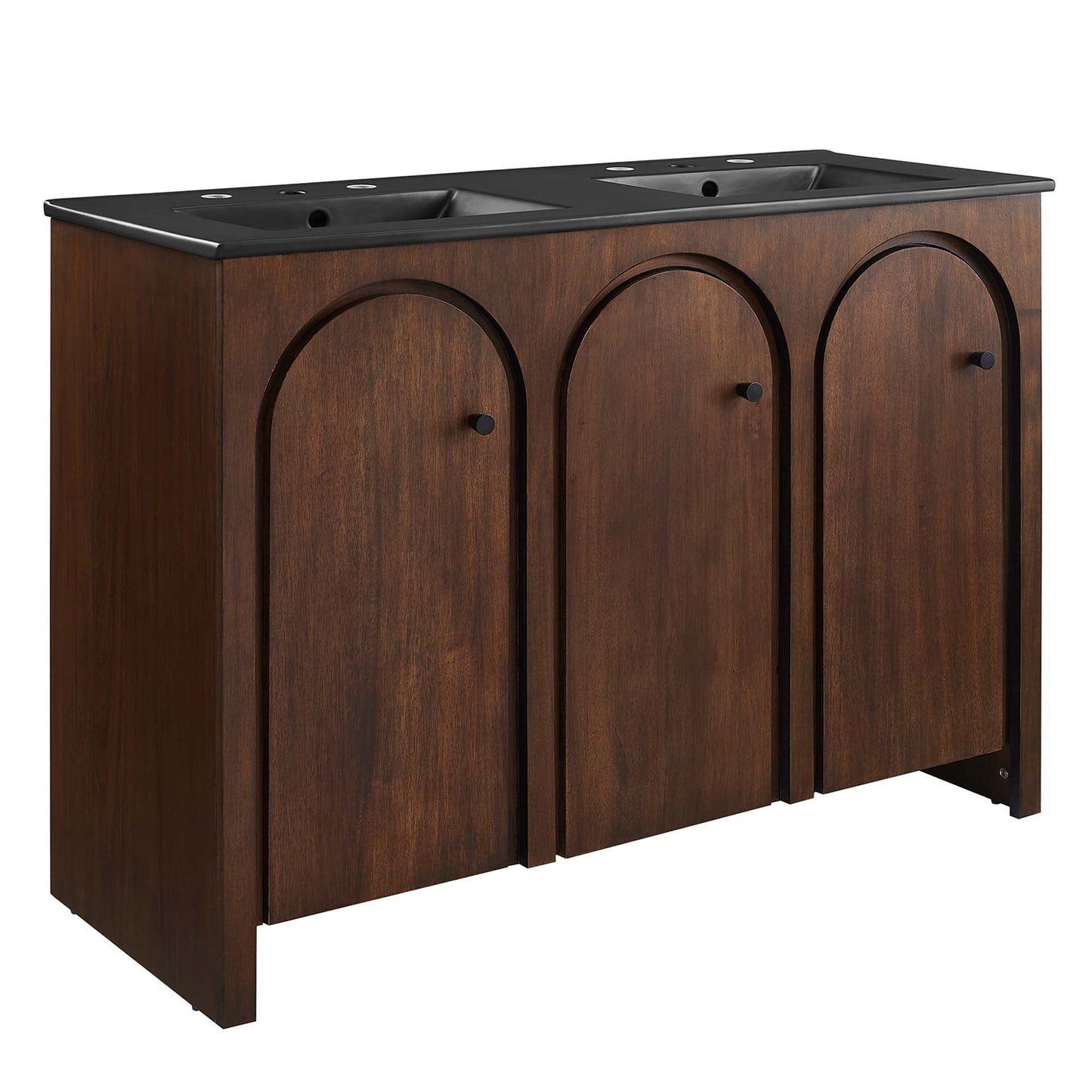 Appia 48" Double Sink Bathroom Vanity by Modway EEI-6793-WAL-BLK