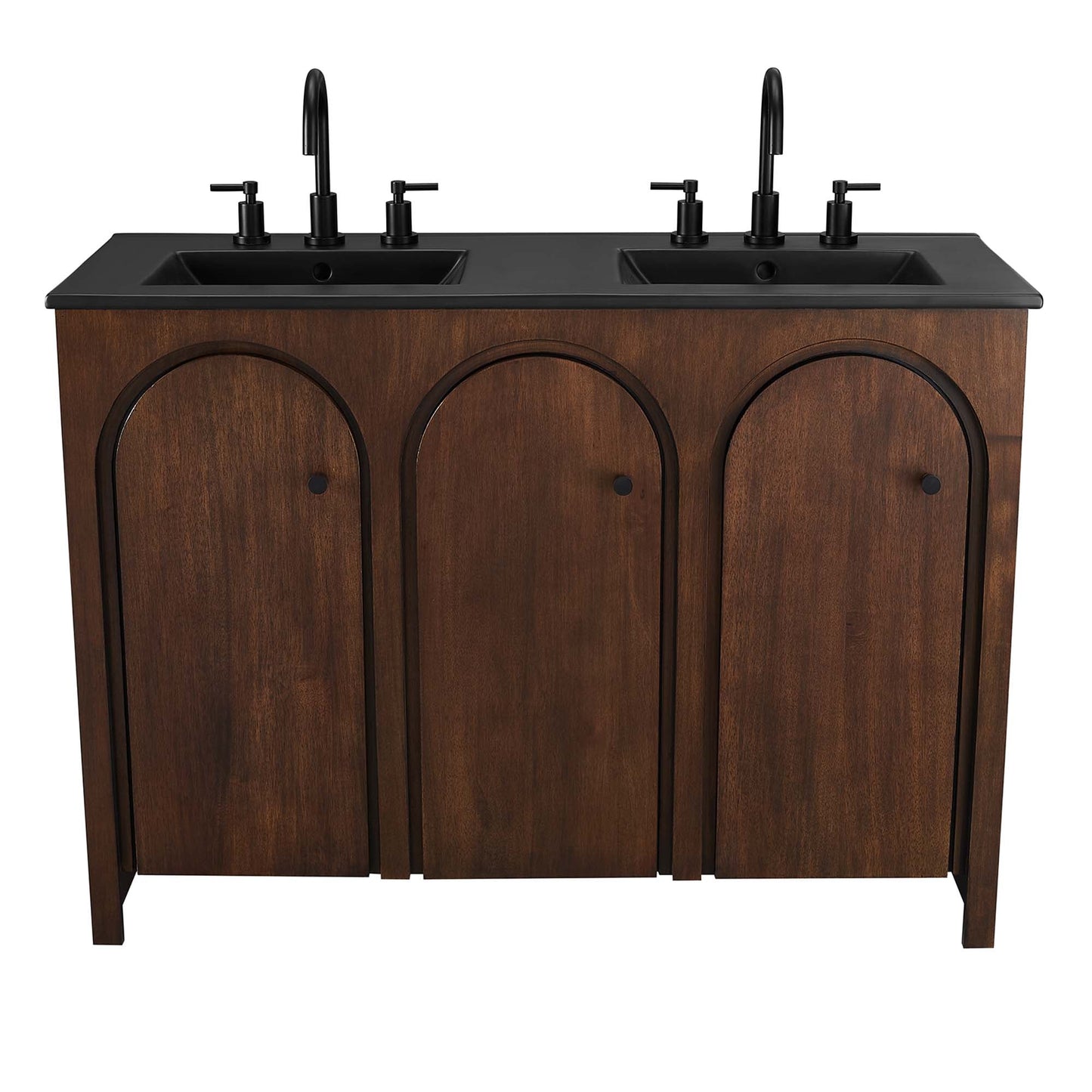 Appia 48" Double Sink Bathroom Vanity by Modway EEI-6793-WAL-BLK