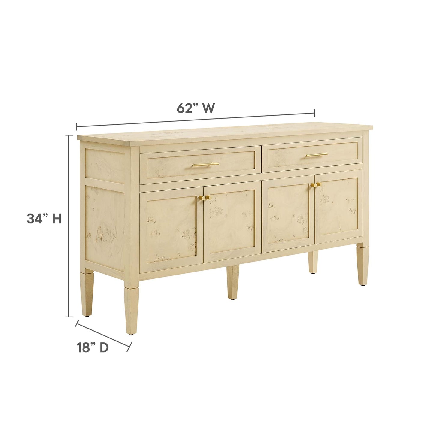 Elysian 62" Wood Sideboard by Modway EEI-6794-BUR