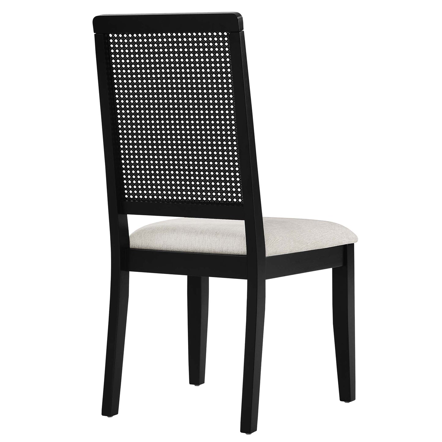 Arlo Faux Rattan and Wood Dining Side Chairs Set of 2 by Modway EEI-6803-BLK-BLK-HEI