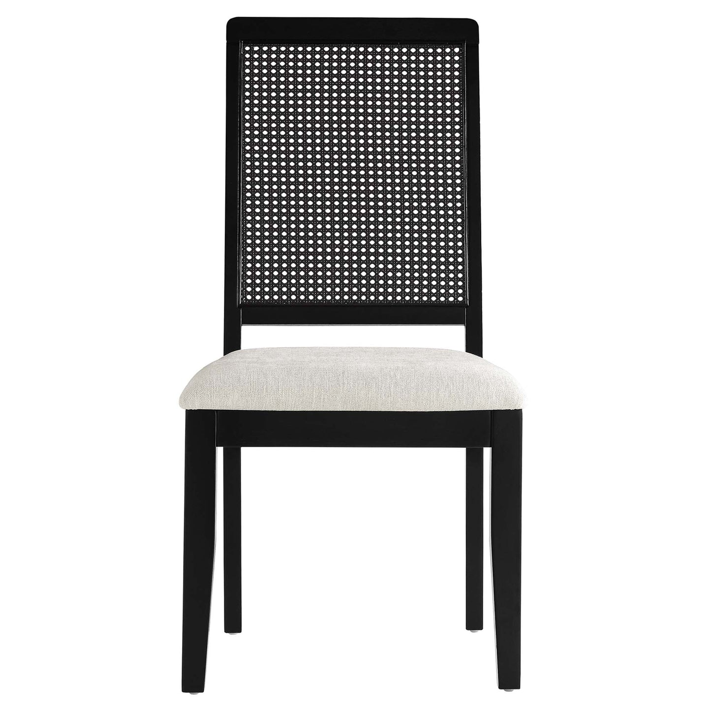 Arlo Faux Rattan and Wood Dining Side Chairs Set of 2 by Modway EEI-6803-BLK-BLK-HEI