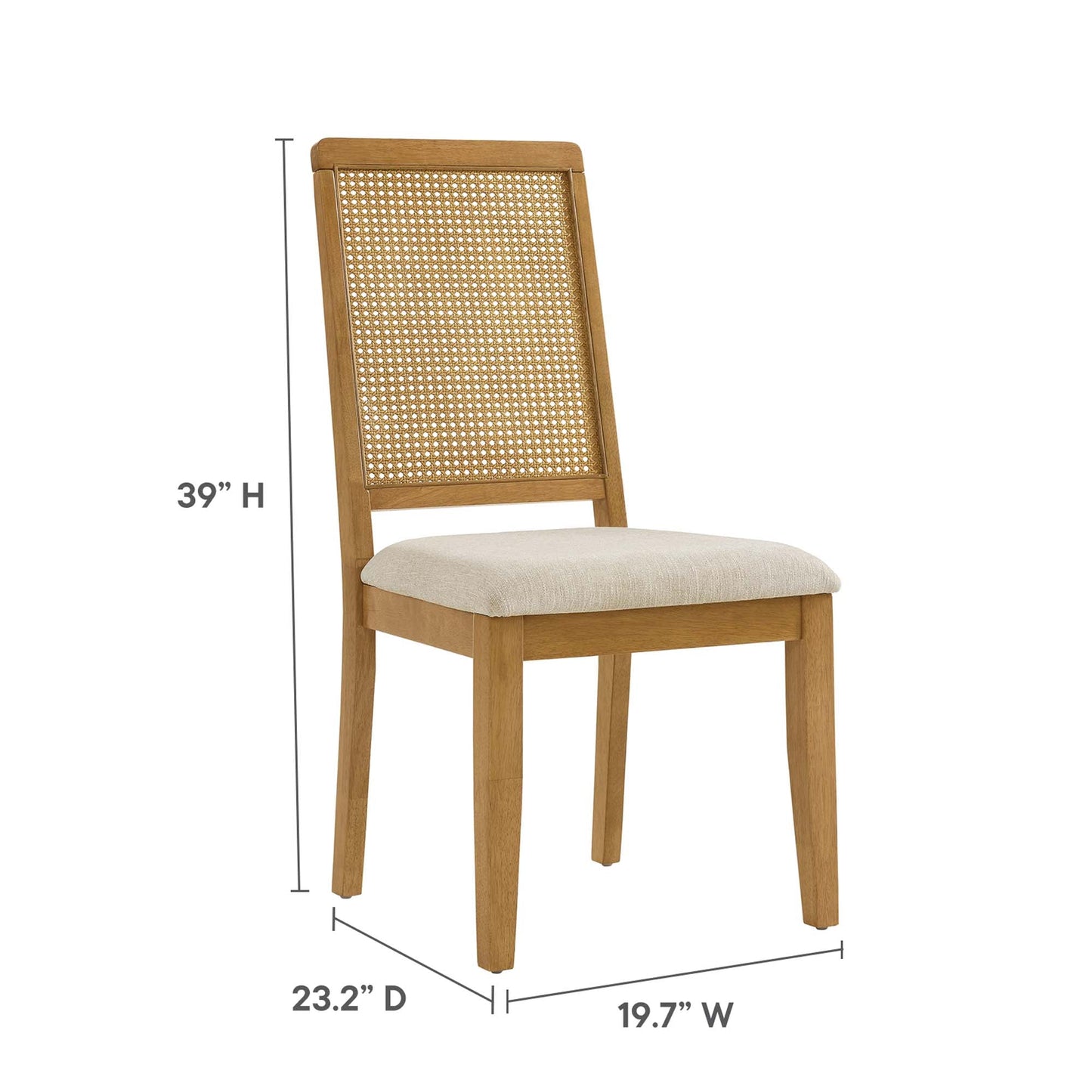 Arlo Faux Rattan and Wood Dining Side Chairs Set of 2 by Modway EEI-6803-NAT-NAT-HLB