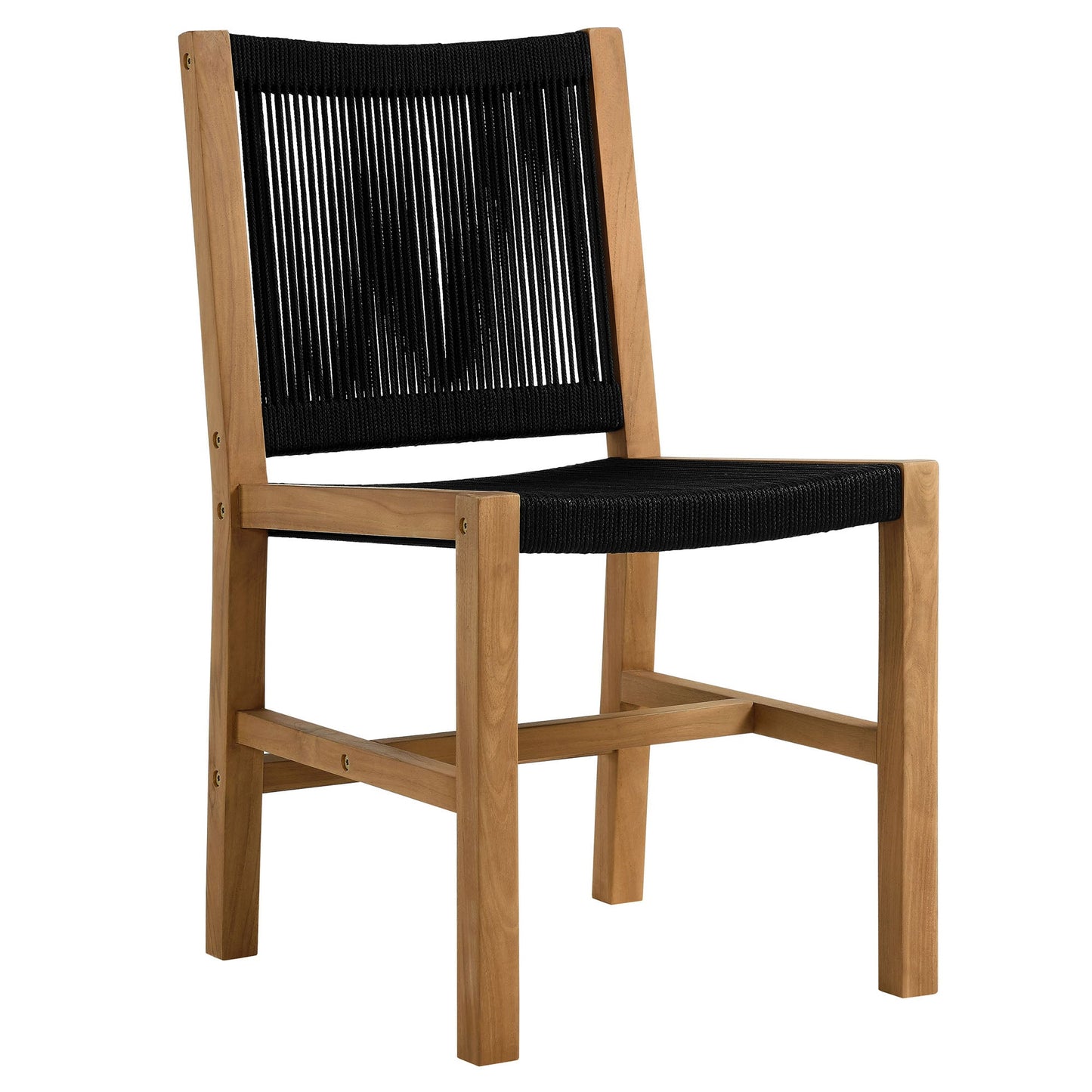 Vienna Outdoor Patio Teak and Rope Dining Chairs Set of 2 by Modway
