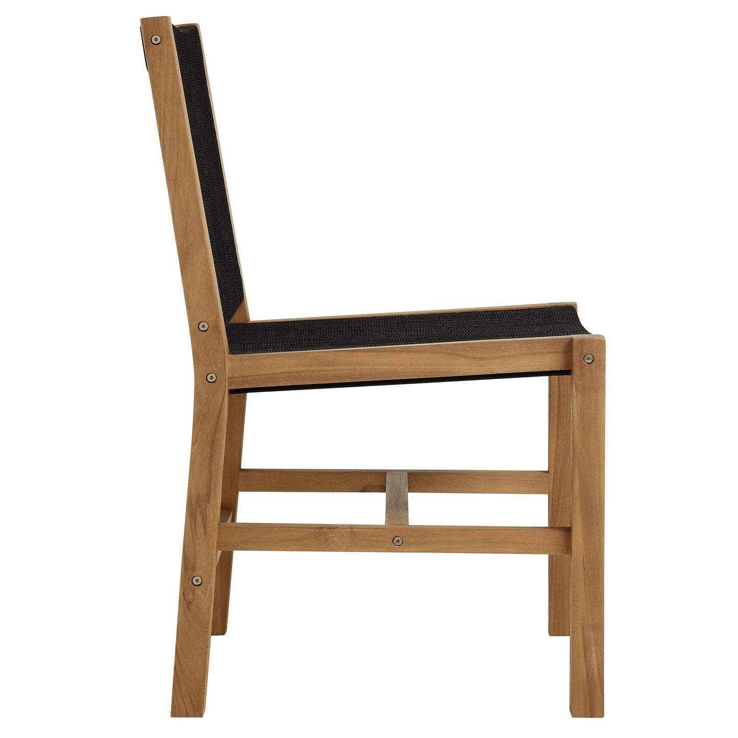 Vienna 5-Piece Outdoor Patio Teak and Rope Dining Set with Armless Chairs by Modway EEI-6934-NAT-BLK