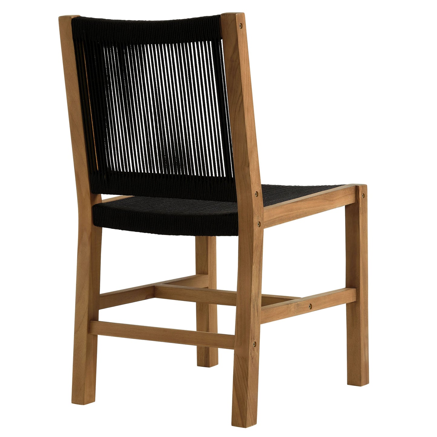 Vienna Outdoor Patio Teak and Rope Dining Chairs Set of 2 by Modway