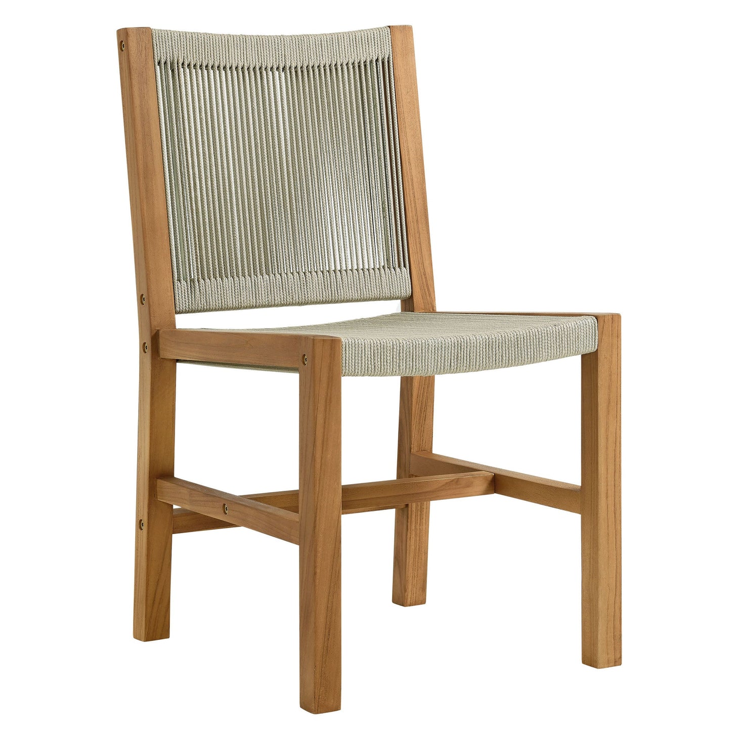 Vienna 5-Piece Outdoor Patio Teak and Rope Dining Set with Armless Chairs by Modway EEI-6934-NAT-NAT