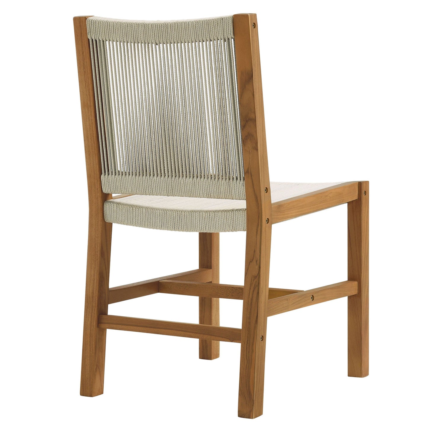 Vienna Outdoor Patio Teak and Rope Dining Chairs Set of 2 by Modway