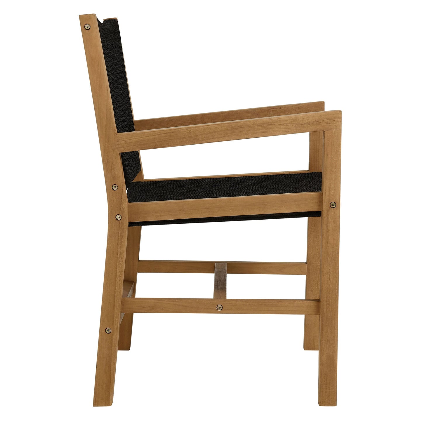 Vienna 3-Piece Outdoor Patio Teak and Rope Armchairs with Folding Side Table by Modway EEI-6936-NAT-BLK