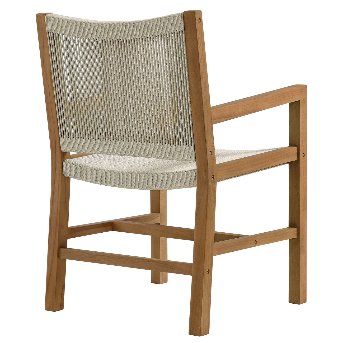 Vienna Outdoor Patio Teak and Rope Dining Chairs Set of 2 by Modway