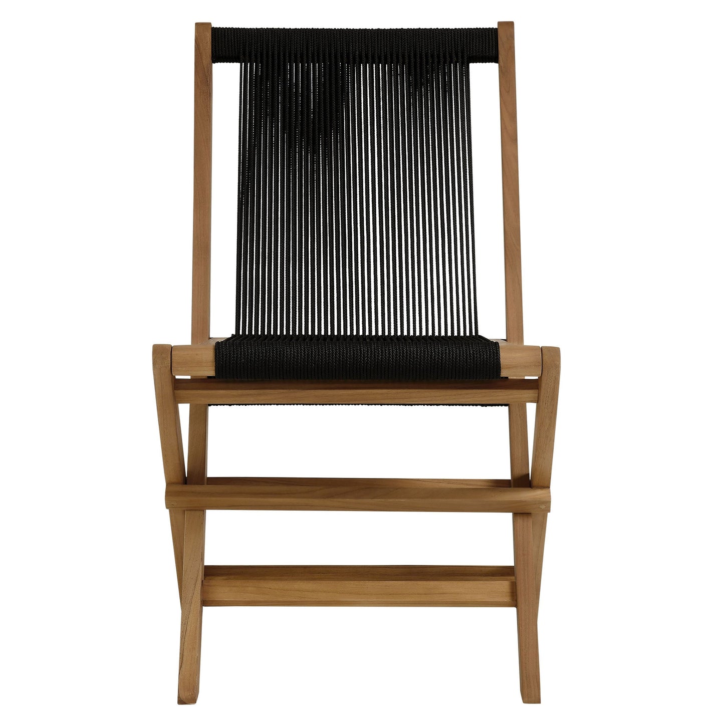 Vienna Outdoor Patio Teak and Rope Folding Chairs Set of 4 by Modway