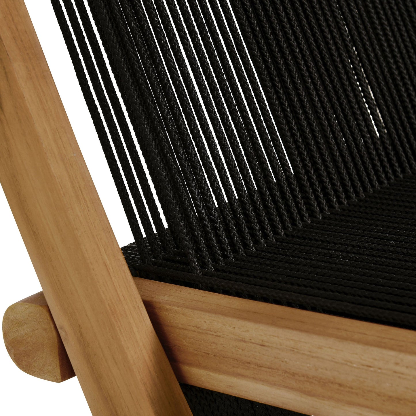 Vienna Outdoor Patio Teak and Rope Folding Chairs Set of 4 by Modway