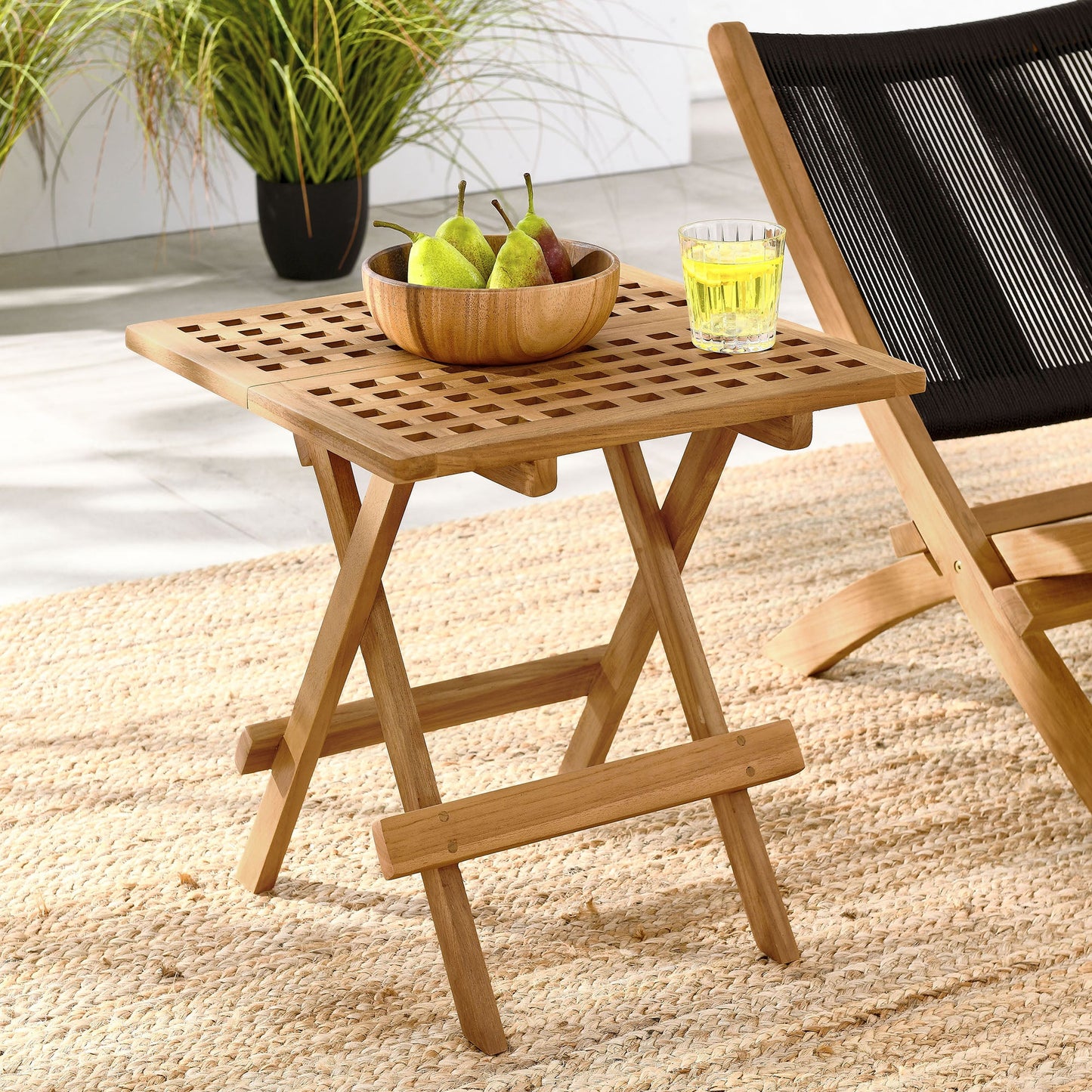 Vienna Outdoor Patio Teak Wood Side Table by Modway EEI-6810-NAT