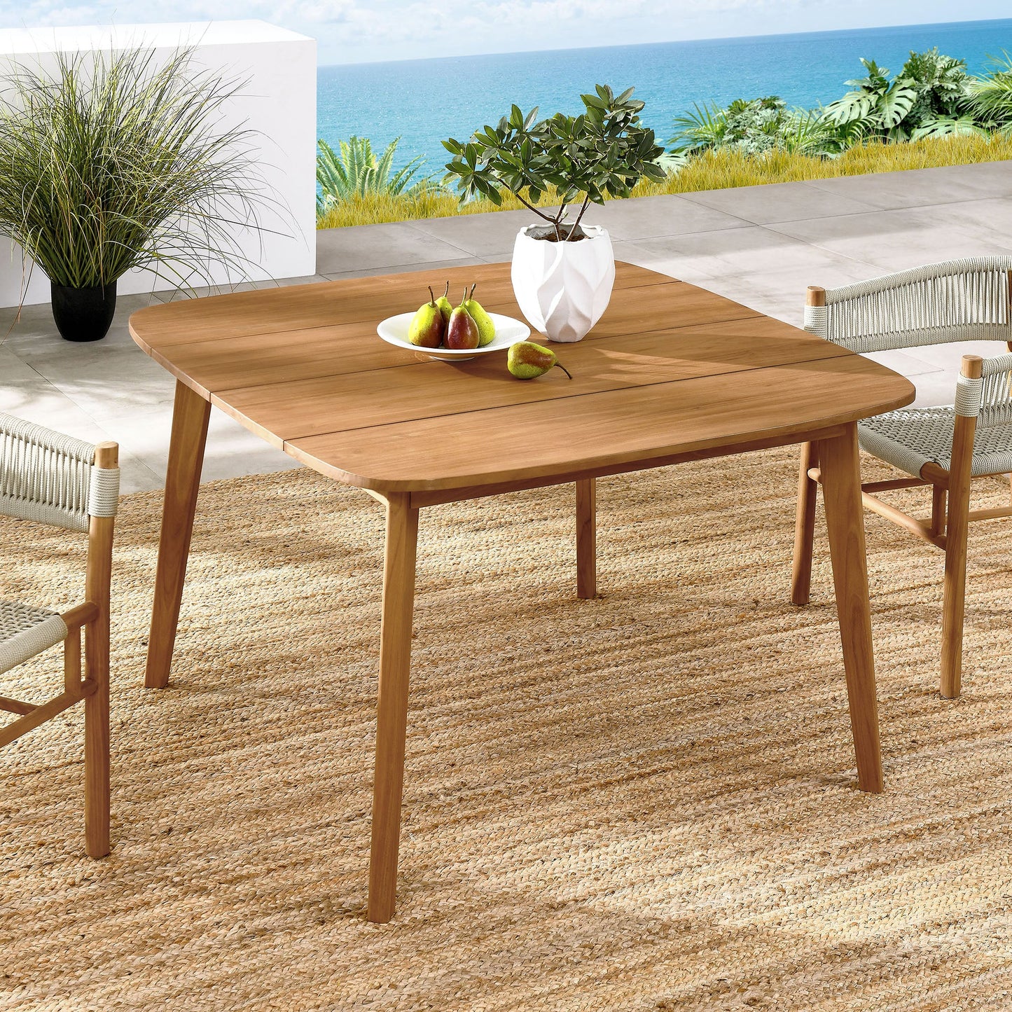 Vienna Outdoor Patio Teak Wood Dining Table by Modway