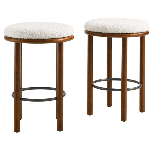Fable Boucle Fabric Counter Stools Set of 2 by Modway EEI-6818-WAL-IVO