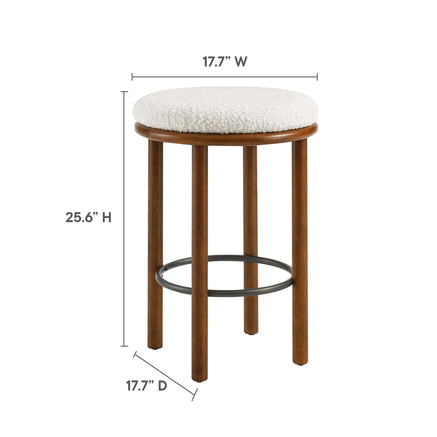 Fable Boucle Fabric Counter Stools Set of 2 by Modway EEI-6818-WAL-IVO