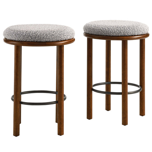 Fable Boucle Fabric Counter Stools Set of 2 by Modway EEI-6818-WAL-TAU