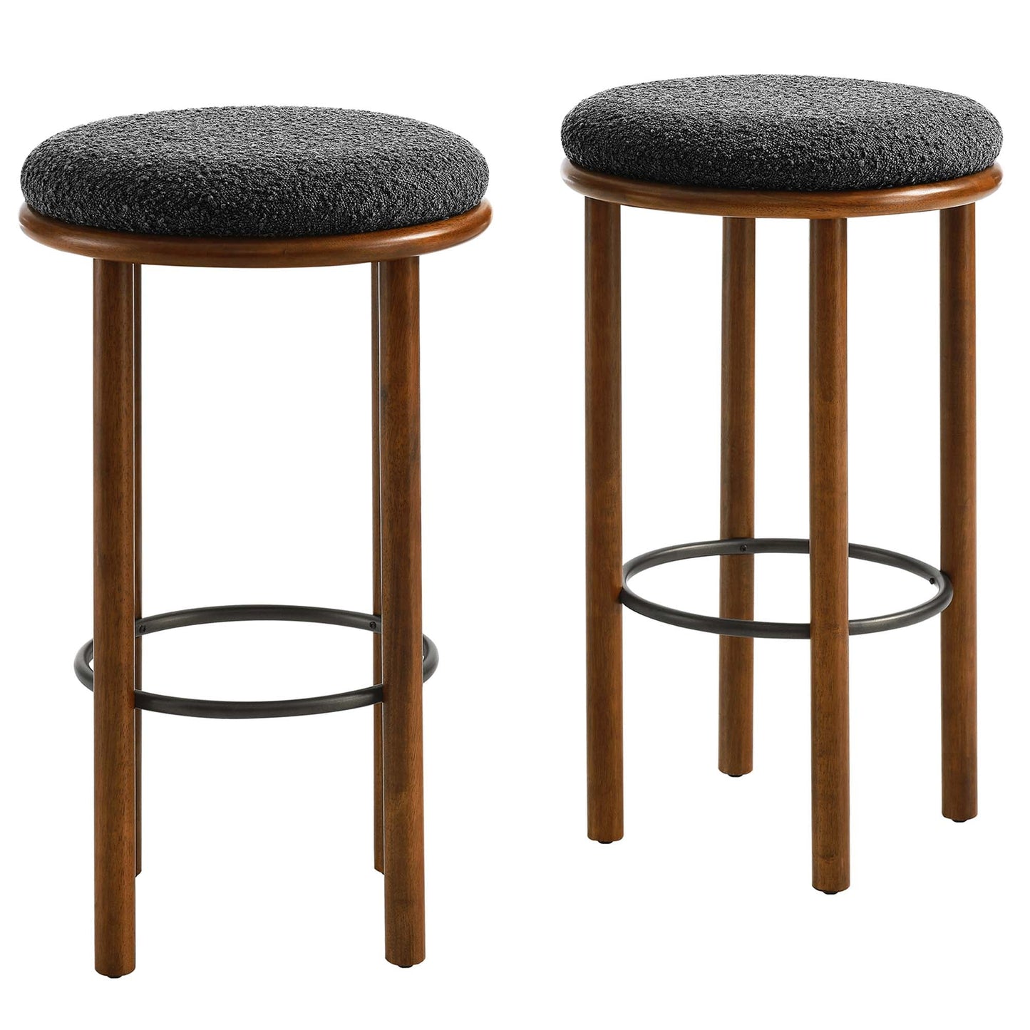 Fable Boucle Fabric Bar Stools Set of 2 by Modway EEI-6819-WAL-CHA
