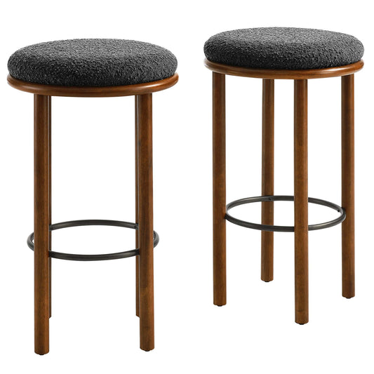 Fable Boucle Fabric Bar Stools Set of 2 by Modway EEI-6819-WAL-CHA