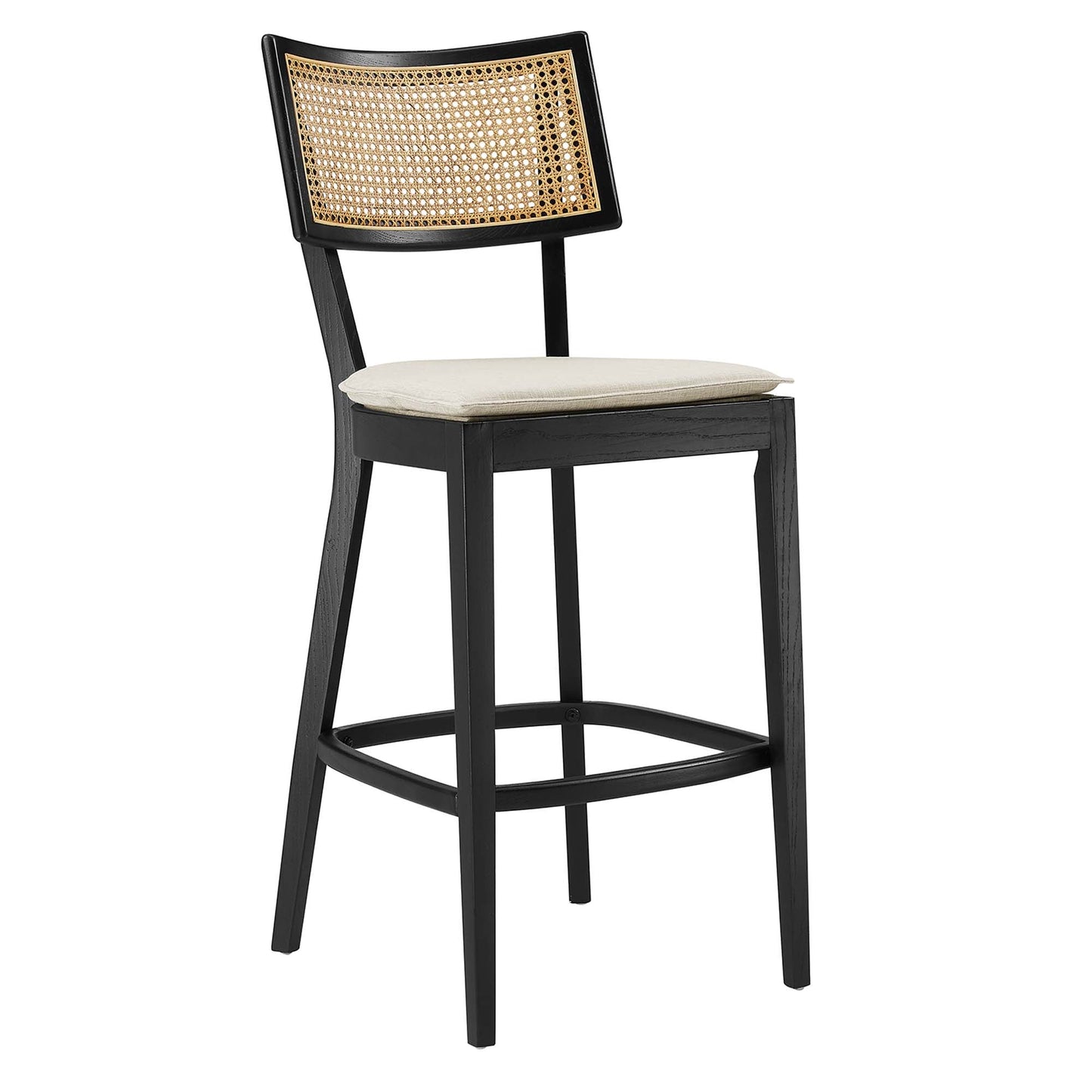 Caledonia Wood Bar Stools Set of 2 by Modway EEI-6820-BLK-BEI