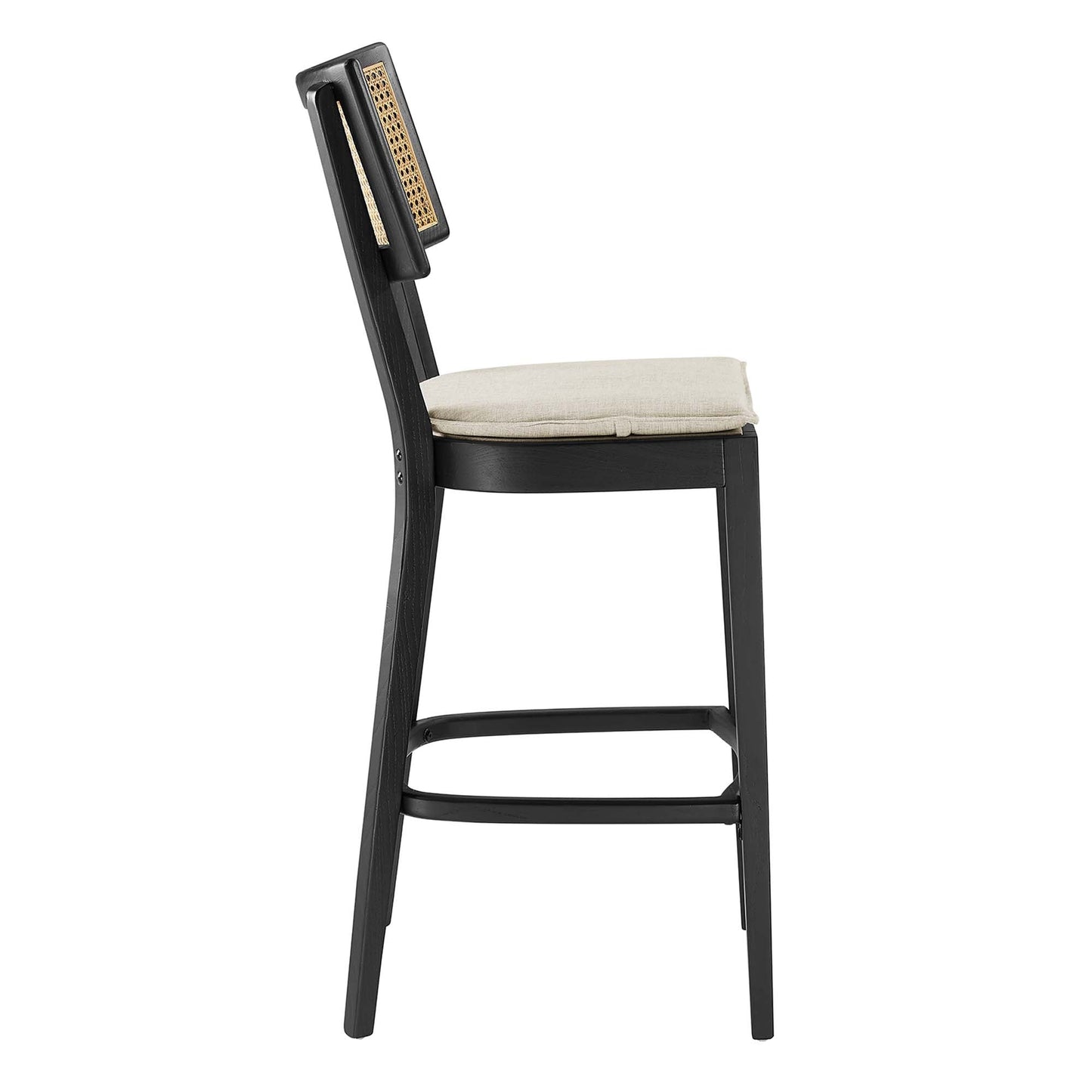 Caledonia Wood Bar Stools Set of 2 by Modway EEI-6820-BLK-BEI