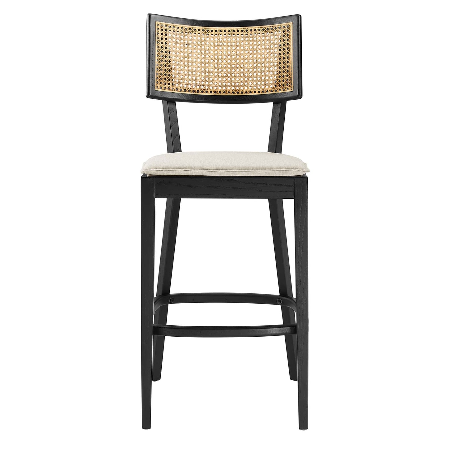 Caledonia Wood Bar Stools Set of 2 by Modway EEI-6820-BLK-BEI