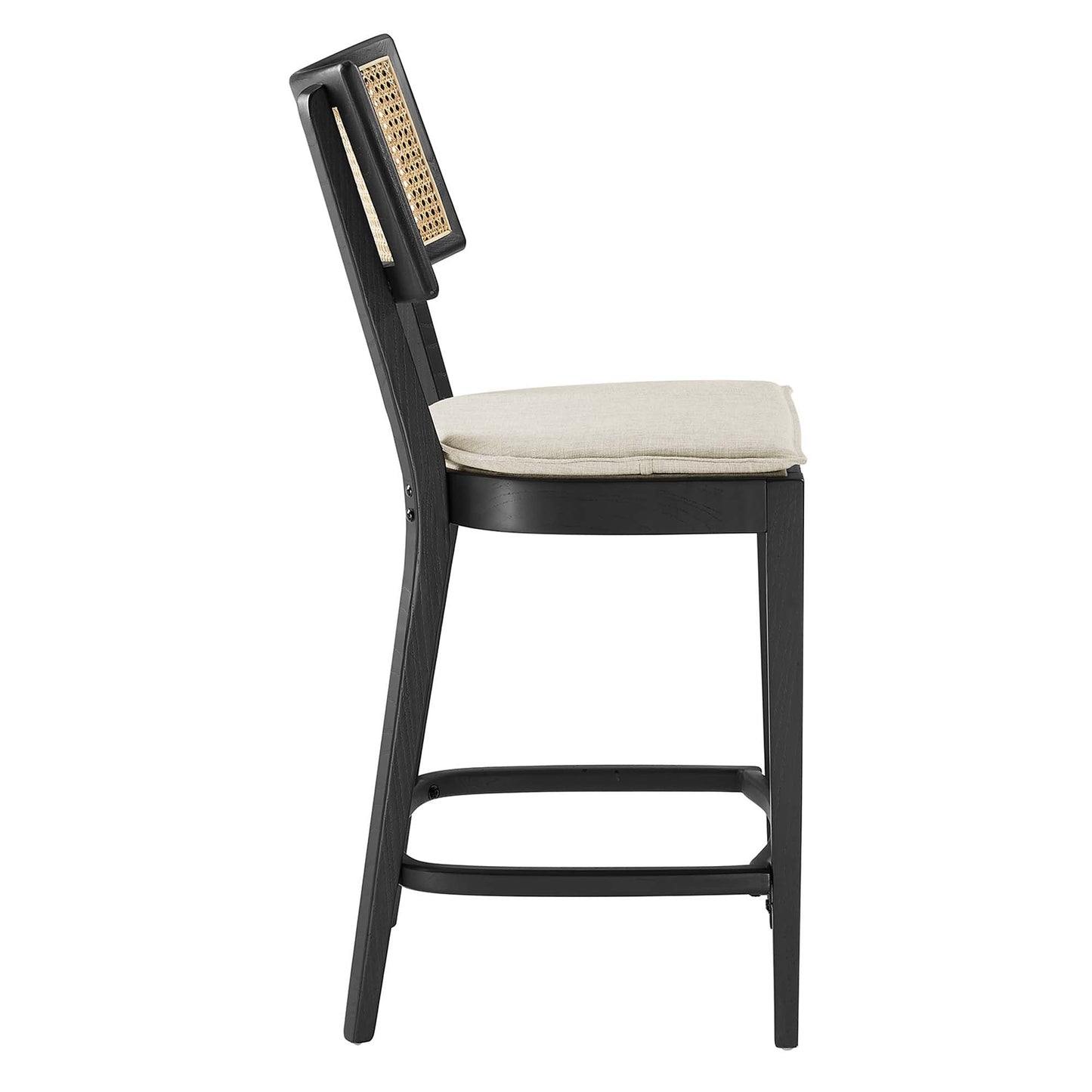 Caledonia Wood Counter Stools Set of 2 by Modway EEI-6821-BLK-BEI
