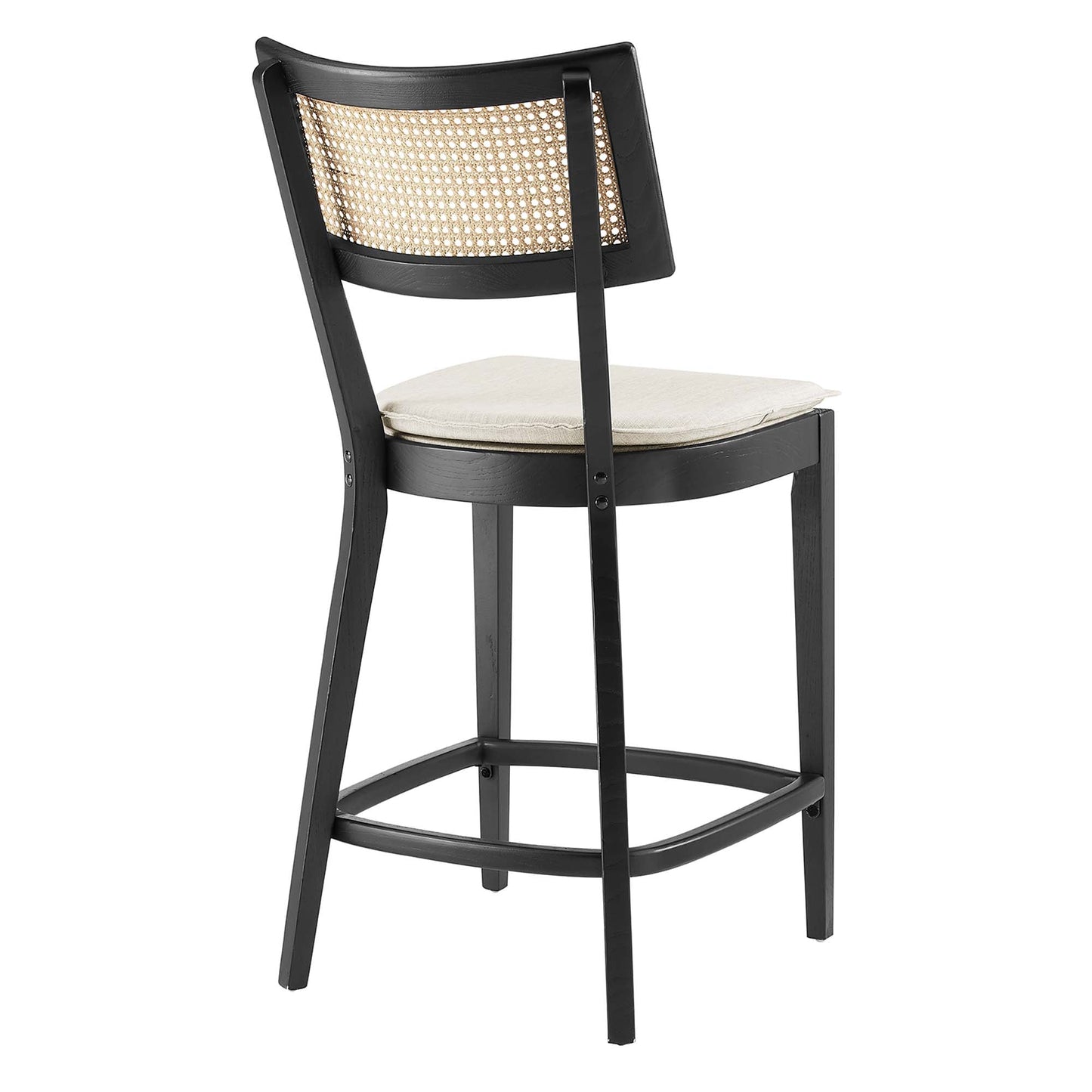 Caledonia Wood Counter Stools Set of 2 by Modway EEI-6821-BLK-BEI