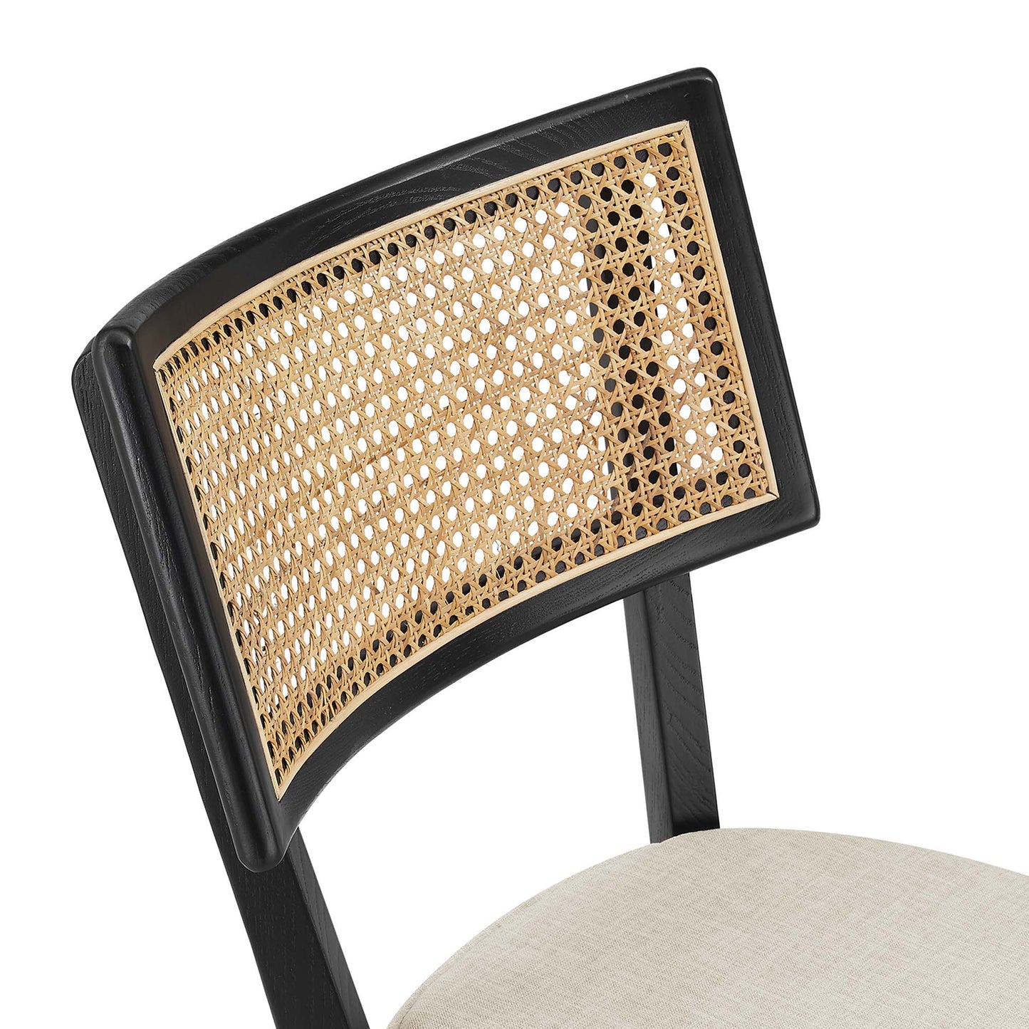 Caledonia Wood Counter Stools Set of 2 by Modway EEI-6821-BLK-BEI