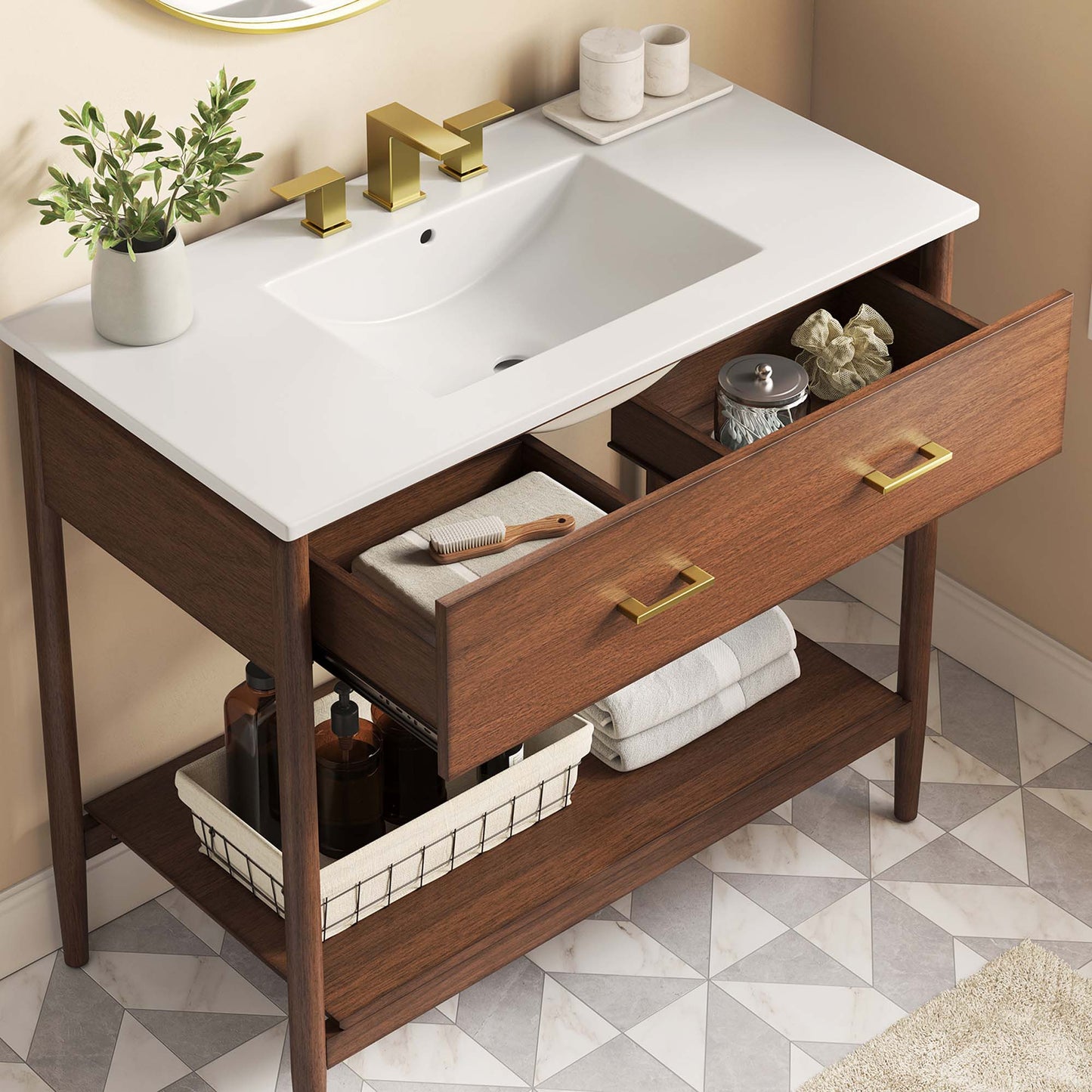 Zaire 36" Bathroom Vanity by Modway EEI-6822-WAL-WHI