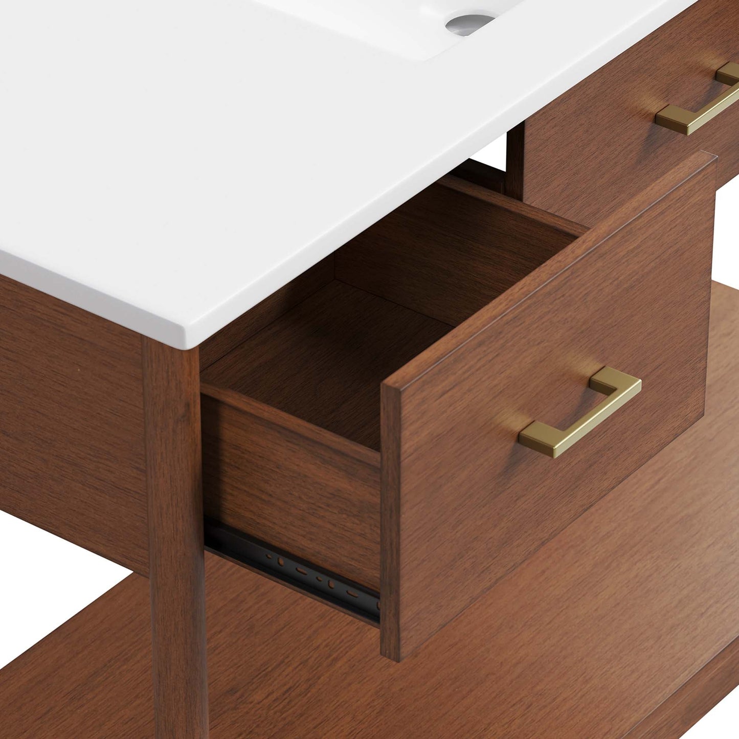 Zaire 48" Single Sink Bathroom Vanity by Modway EEI-6824-WAL-WHI