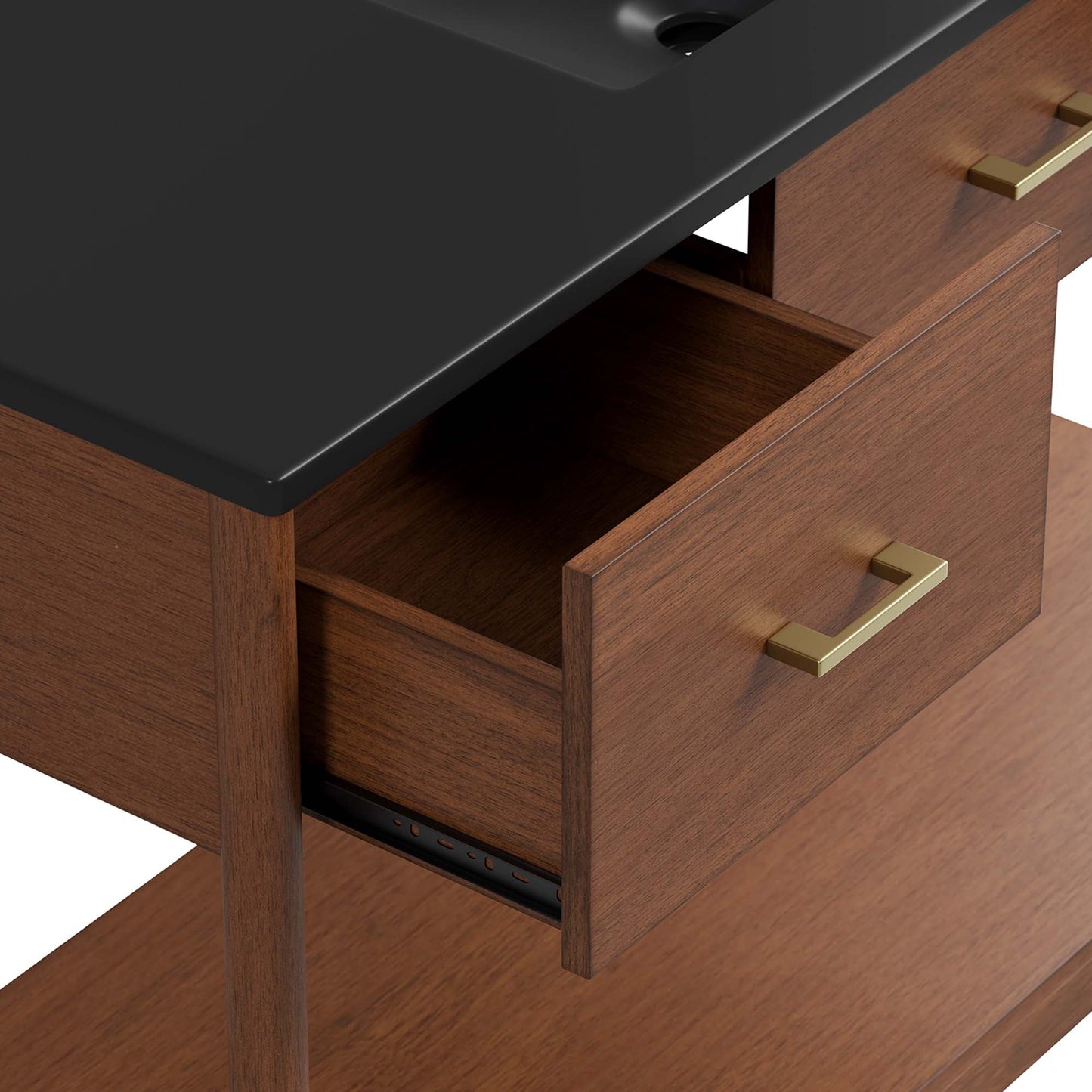 Zaire 48" Single Sink Bathroom Vanity by Modway EEI-6825-WAL-BLK