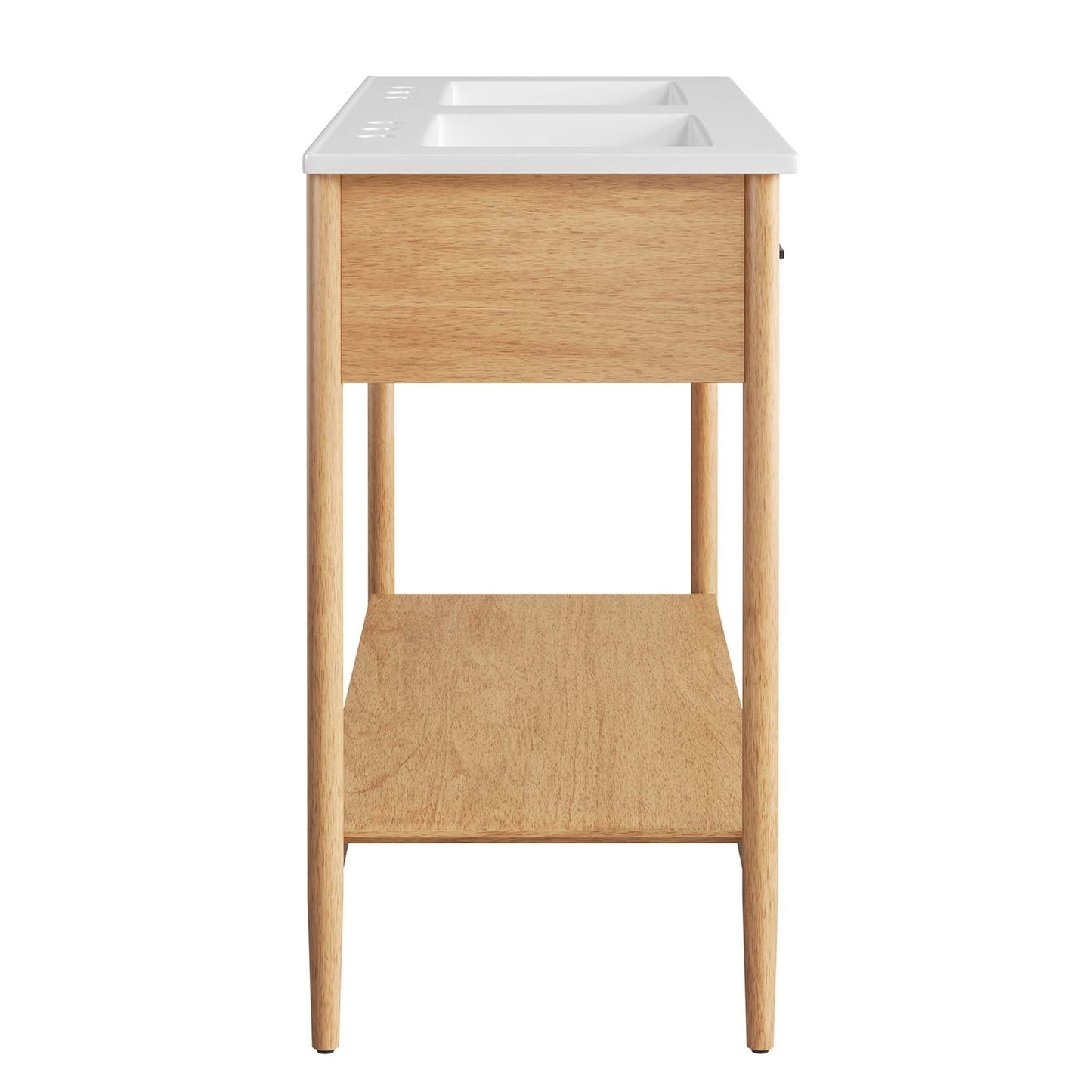 Zaire 48" Double Sink Bathroom Vanity by Modway EEI-6826-NAT-WHI