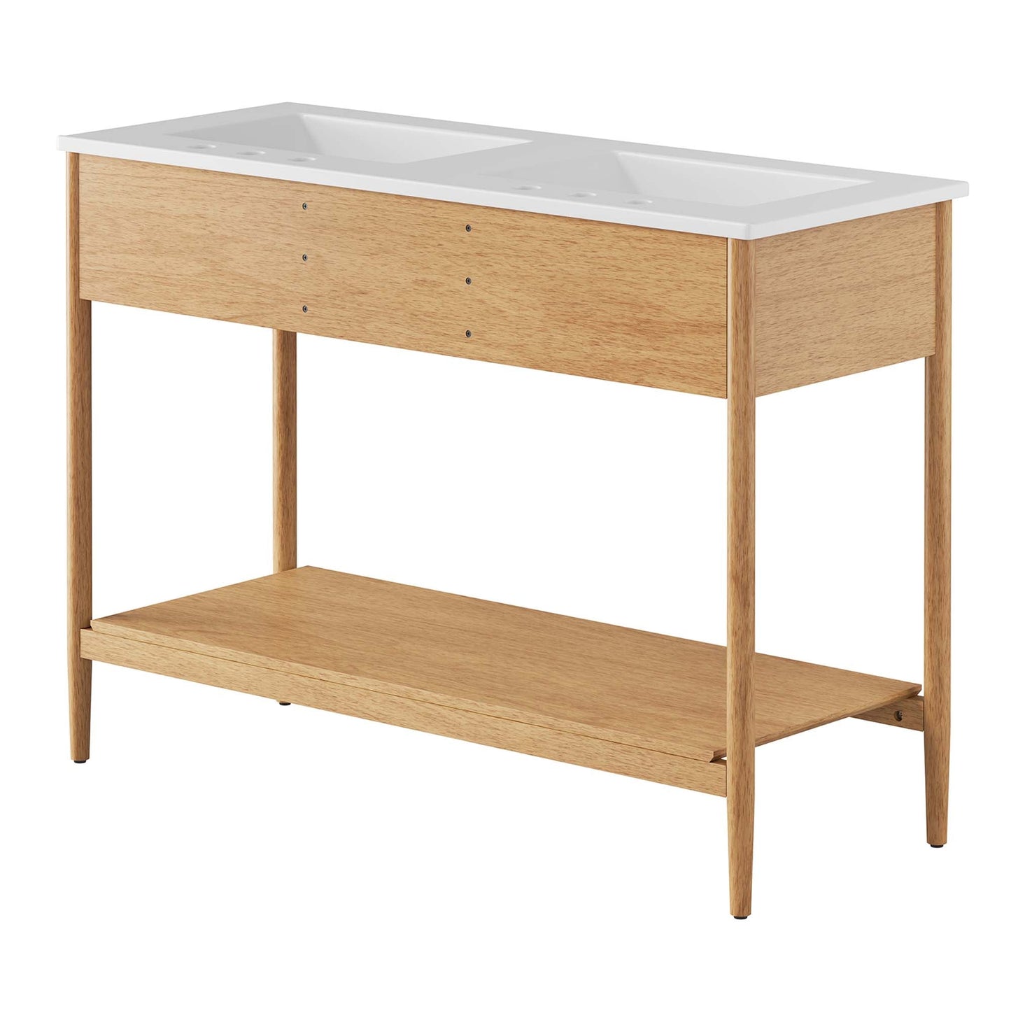 Zaire 48" Double Sink Bathroom Vanity by Modway EEI-6826-NAT-WHI