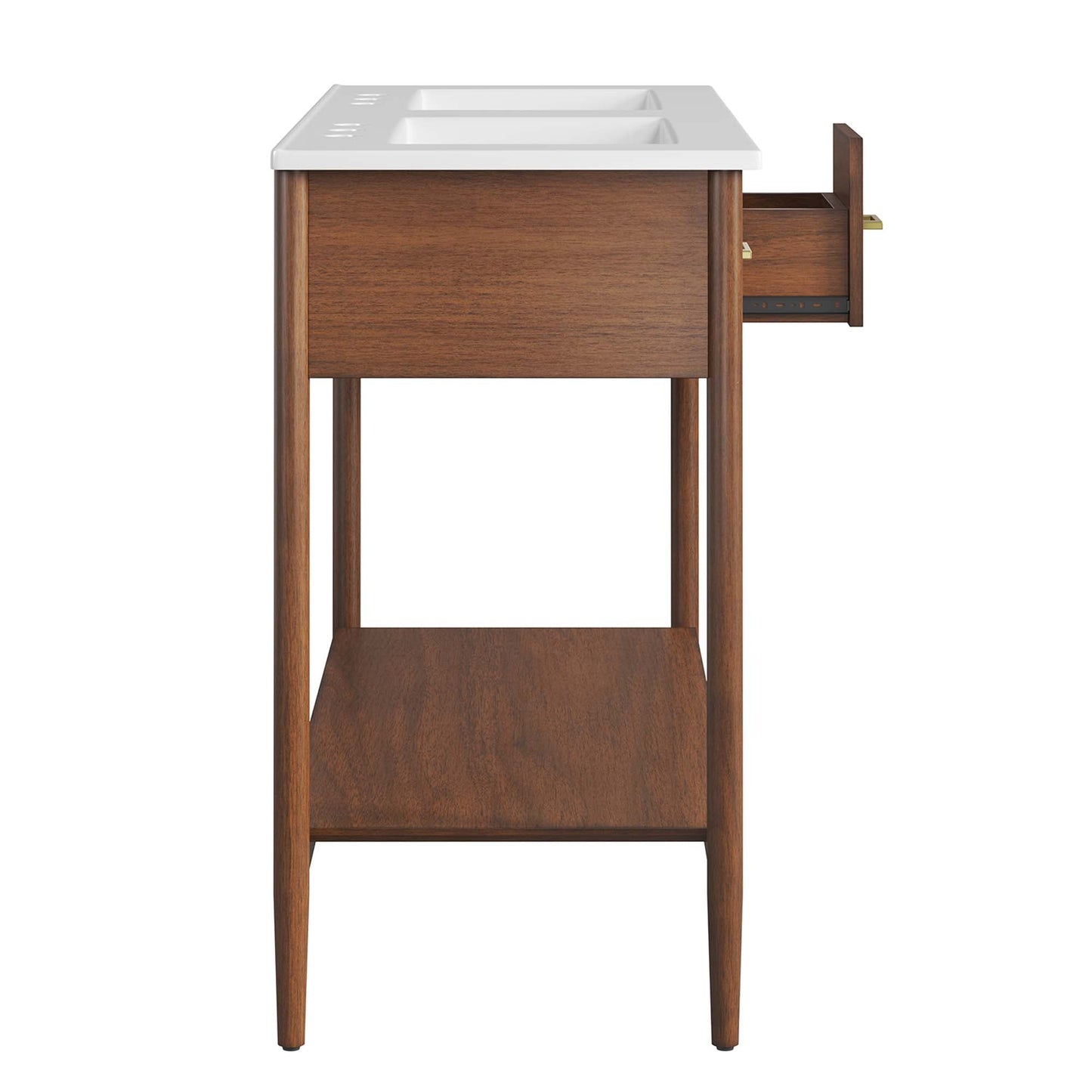 Zaire 48" Double Sink Bathroom Vanity by Modway EEI-6826-WAL-WHI