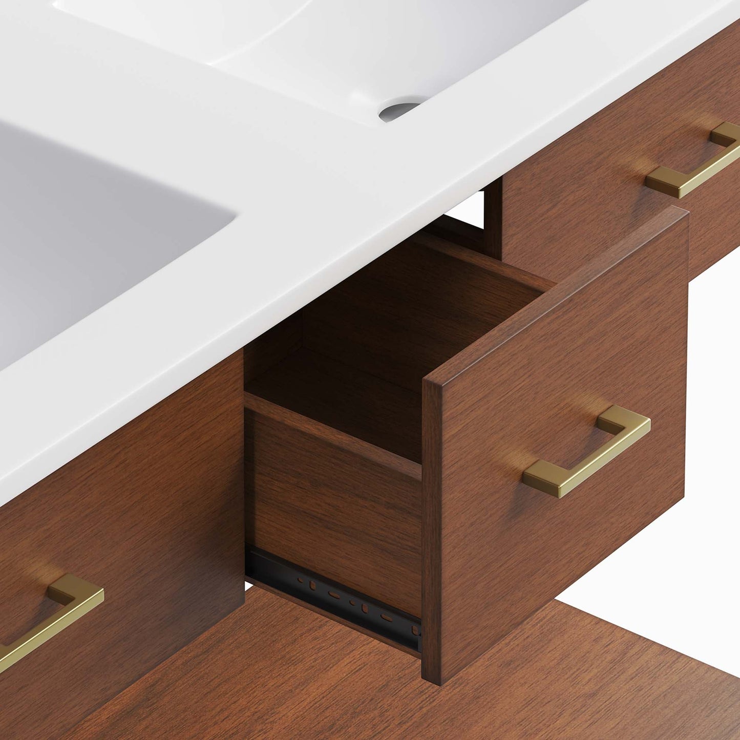 Zaire 48" Double Sink Bathroom Vanity by Modway EEI-6826-WAL-WHI